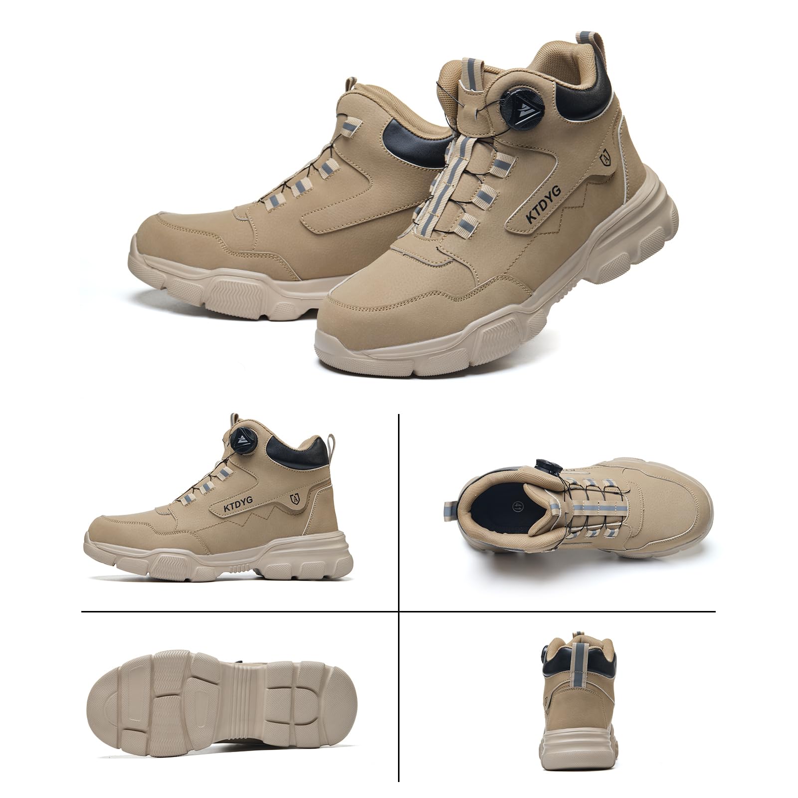 Scarpe Antinfortunistiche Uomo Donna Impermeabili Scarpe da Lavoro con Punta in Acciaio Leggere Stivali di Sicurezza Antiscivolo Scarpe Sicurezza