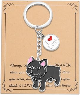 Black French Bulldog Gifts Keychain French Bulldog Lover Gifts for French Bulldog Owner French Bulldog Dog Puppy Keyring