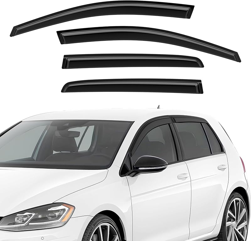 GEARMONSTER VW Golf 7 szélterelő, öntapadós ablakterelő szett 4db fekete