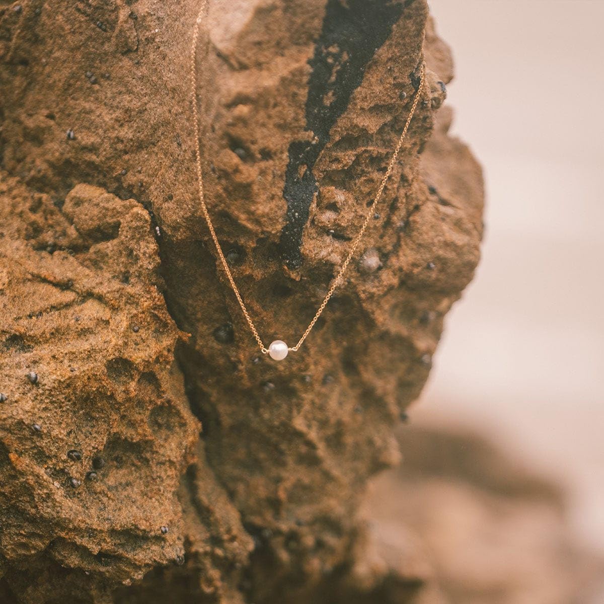 Made By Mary Pearl Choker Necklace – Freshwater Pearl Jewelry | Gold Vermeil Dainty Choker | Minimalist Layering Pearl Chain | Handmade Gift for Women | Modern Classic Style | 14 in