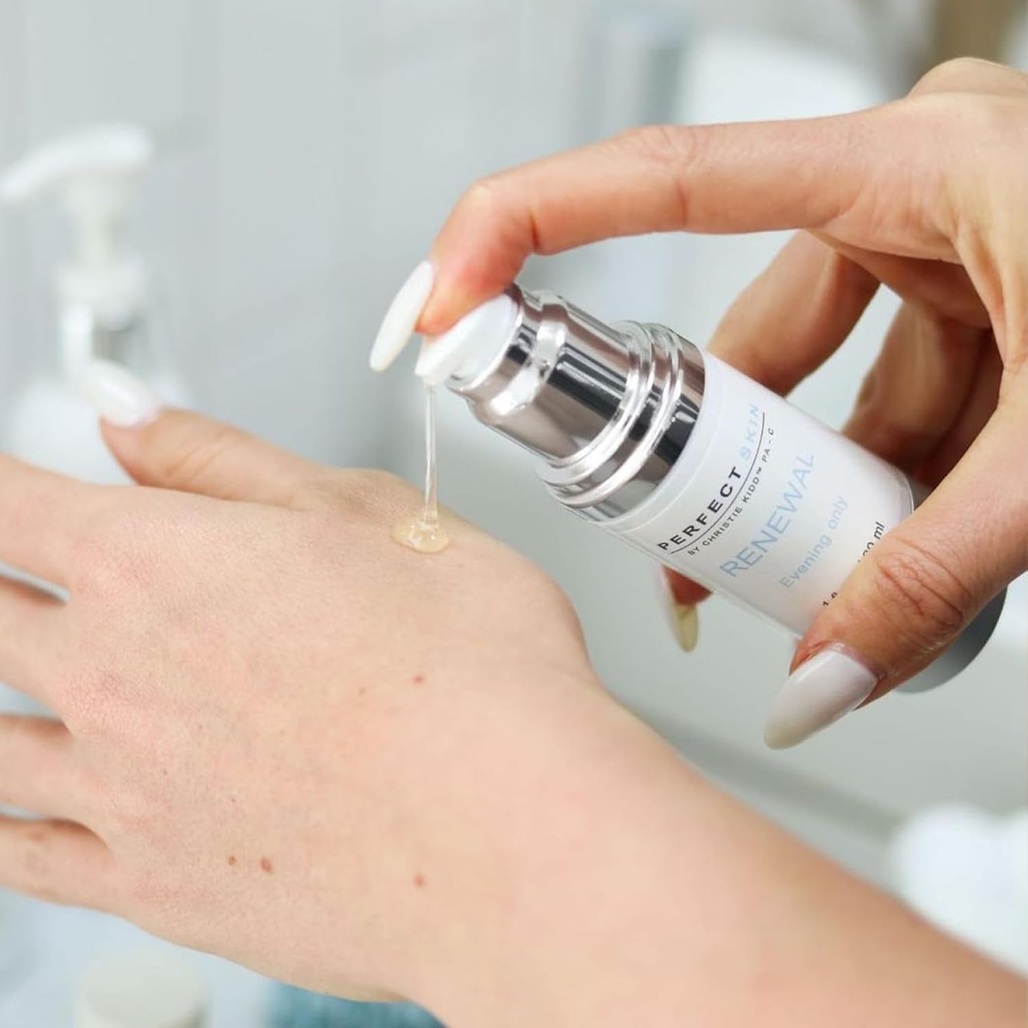 PERFECT SKIN BY CHRISTIE KIDD, PA-C | Renewal Serum–Evening Only Exfoliating Serum w/Glycolic, Lactic Acid, Retinoid & Niacinamide – Brightens, Smooths, Reduces Fine Lines–Anti-Aging Skincare 1oz/30ml - Image 3