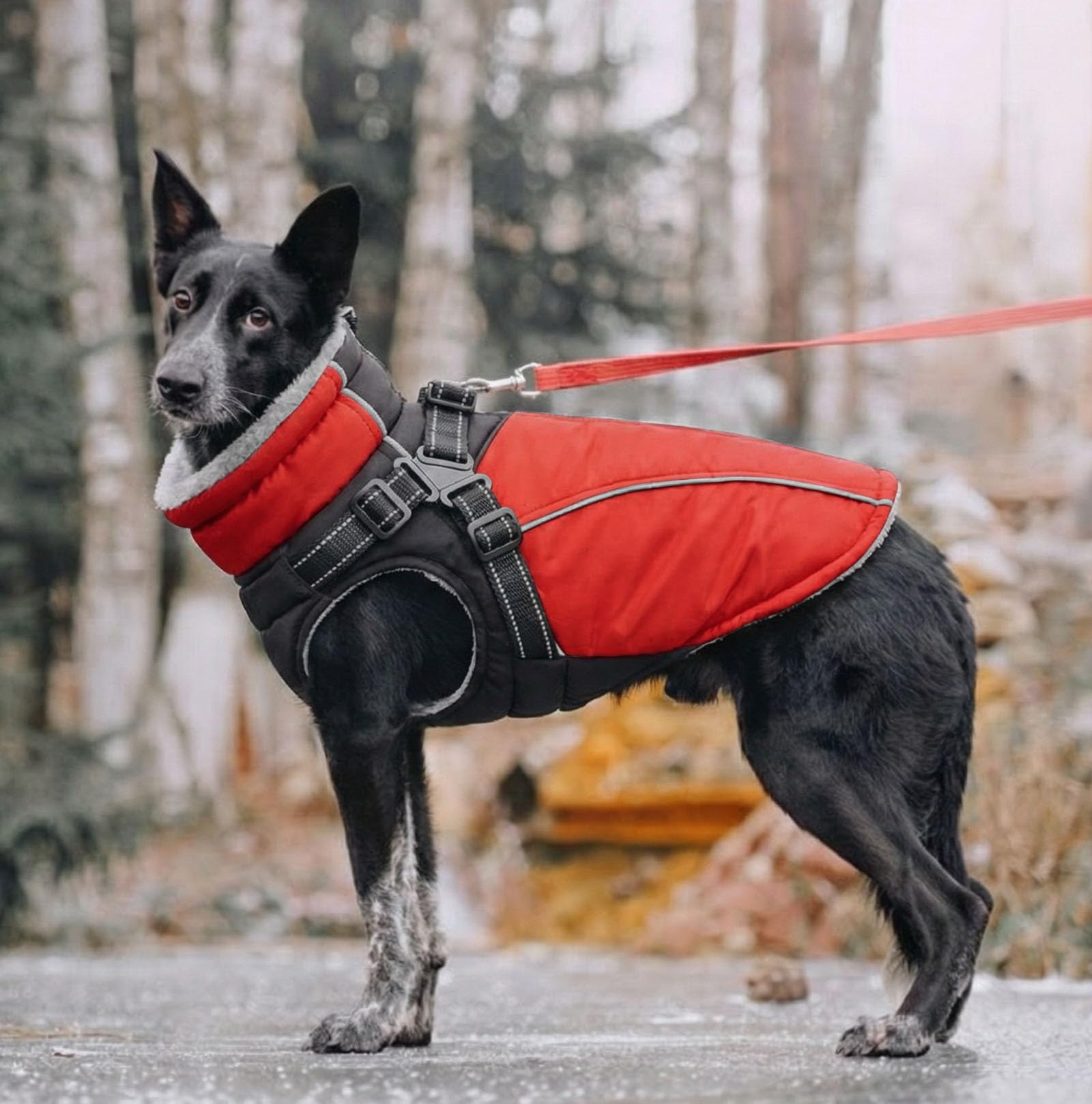 KONVINIT Veste d'hiver Chaude pour Chien - Manteau Imperméable avec Harnais pour Activités Extérieures par Temps Froid