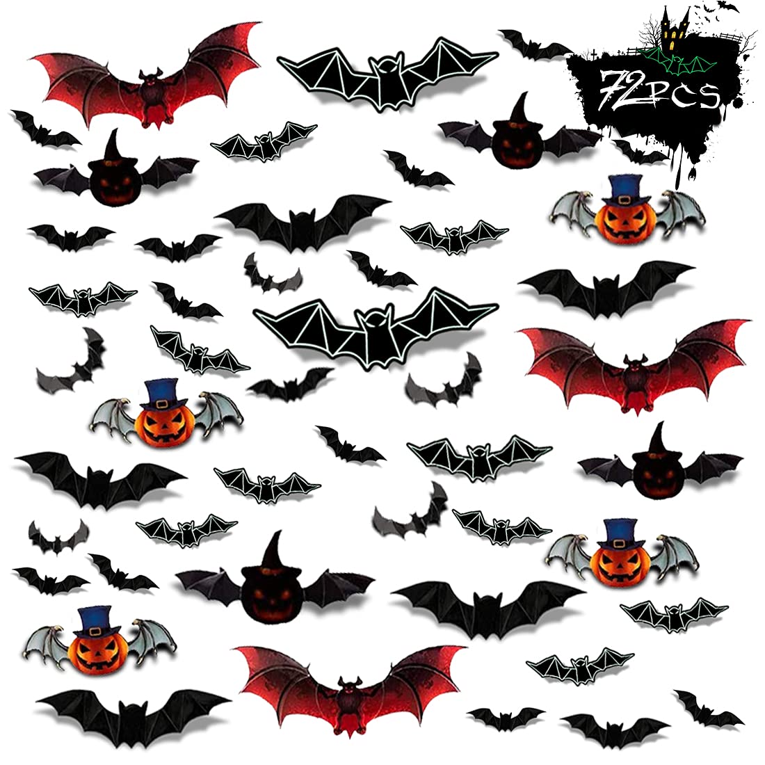 Décorations D'Halloween Chauves-souris : Décoration Murale D'Halloween