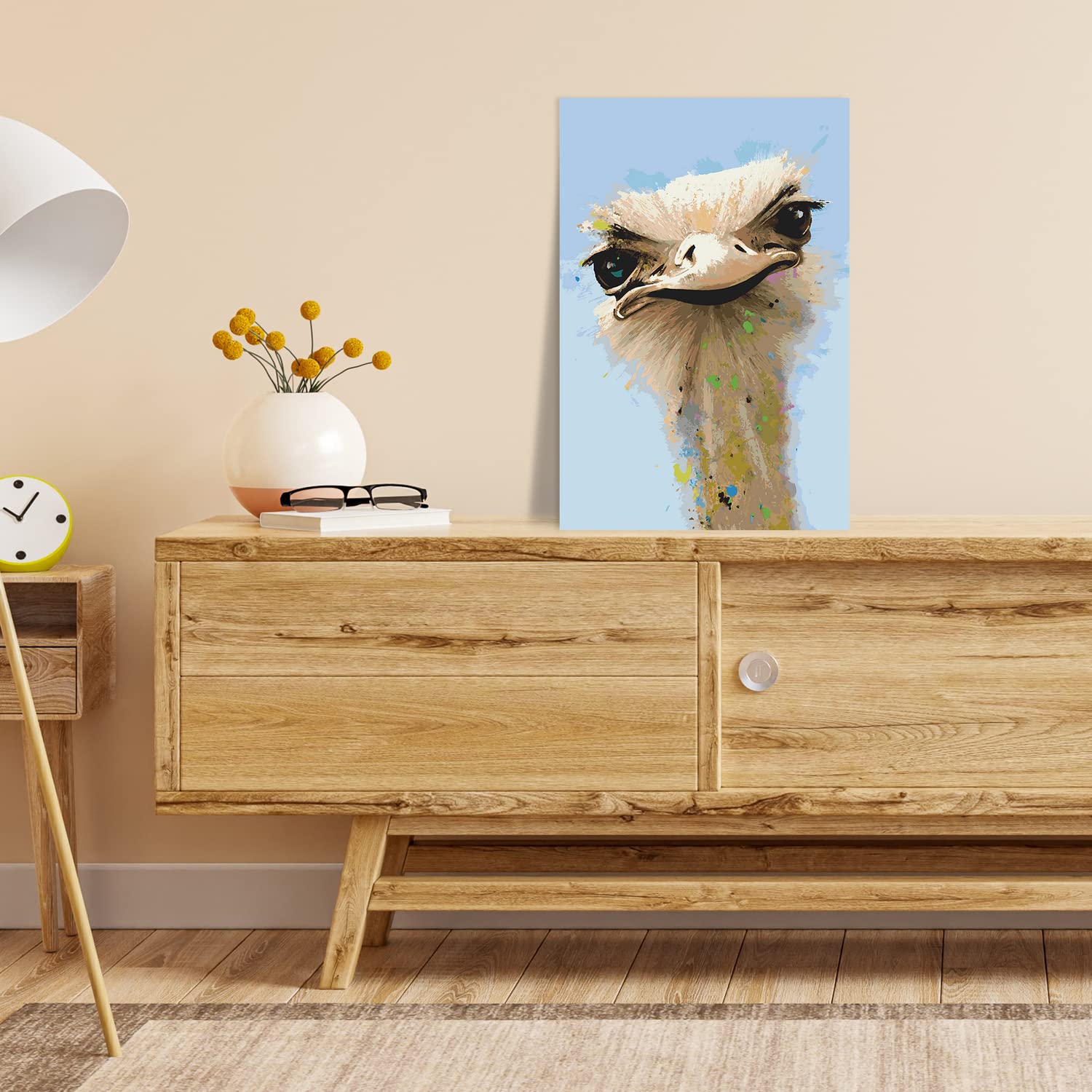 Malen nach Zahlen Erwachsene - Straussenpaar Silvia 120 x 80 cm groß XXL Premium-Malset ohne Rahmen, Hergestellt in unserer Produktion in Deutschland, Kreative