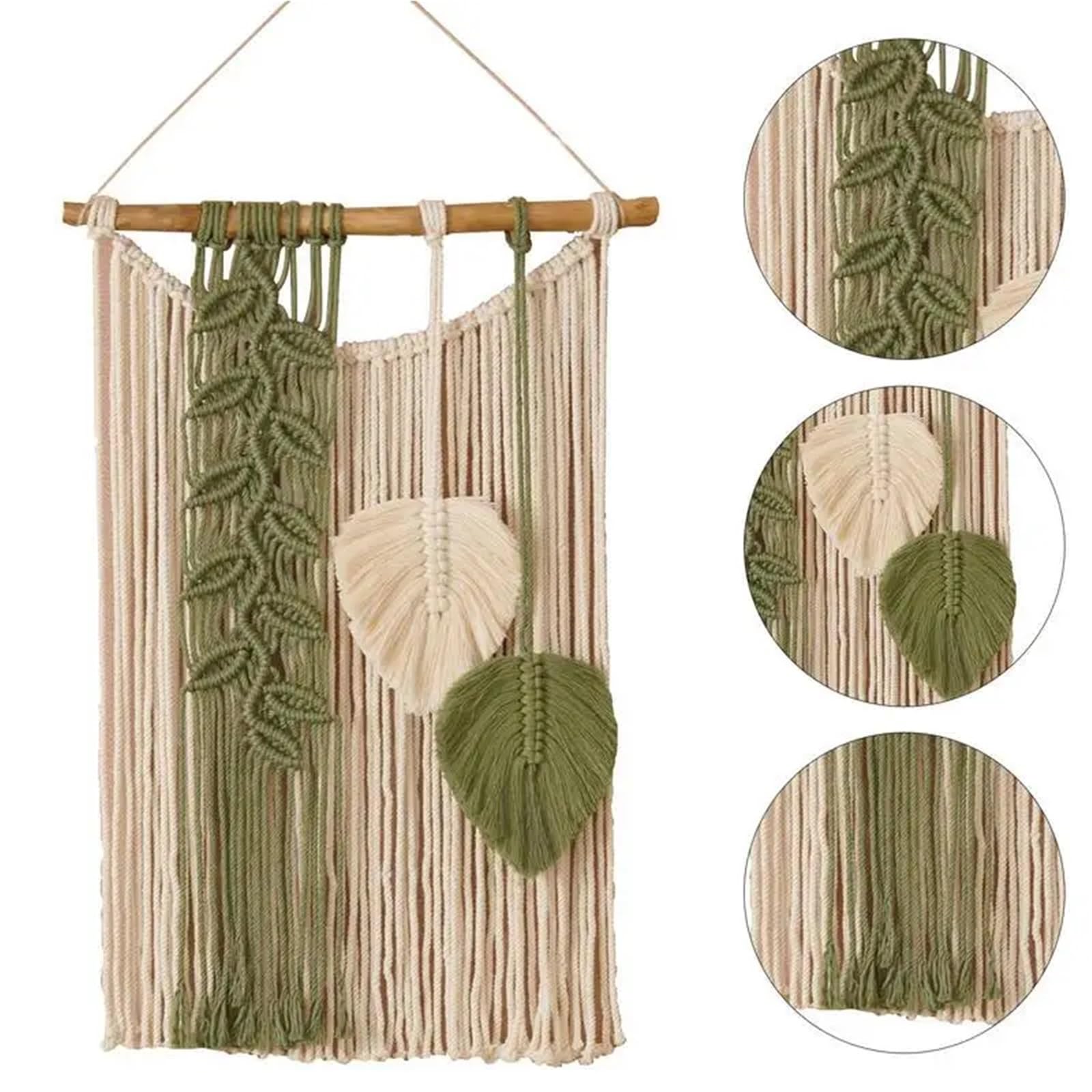 LNNXSZ Tapiz Decorativo Pared Tapiz tejido de macramé con borlas tejidas, atrapasueños, decoración de pared, arte hecho a mano, decoración del hogar