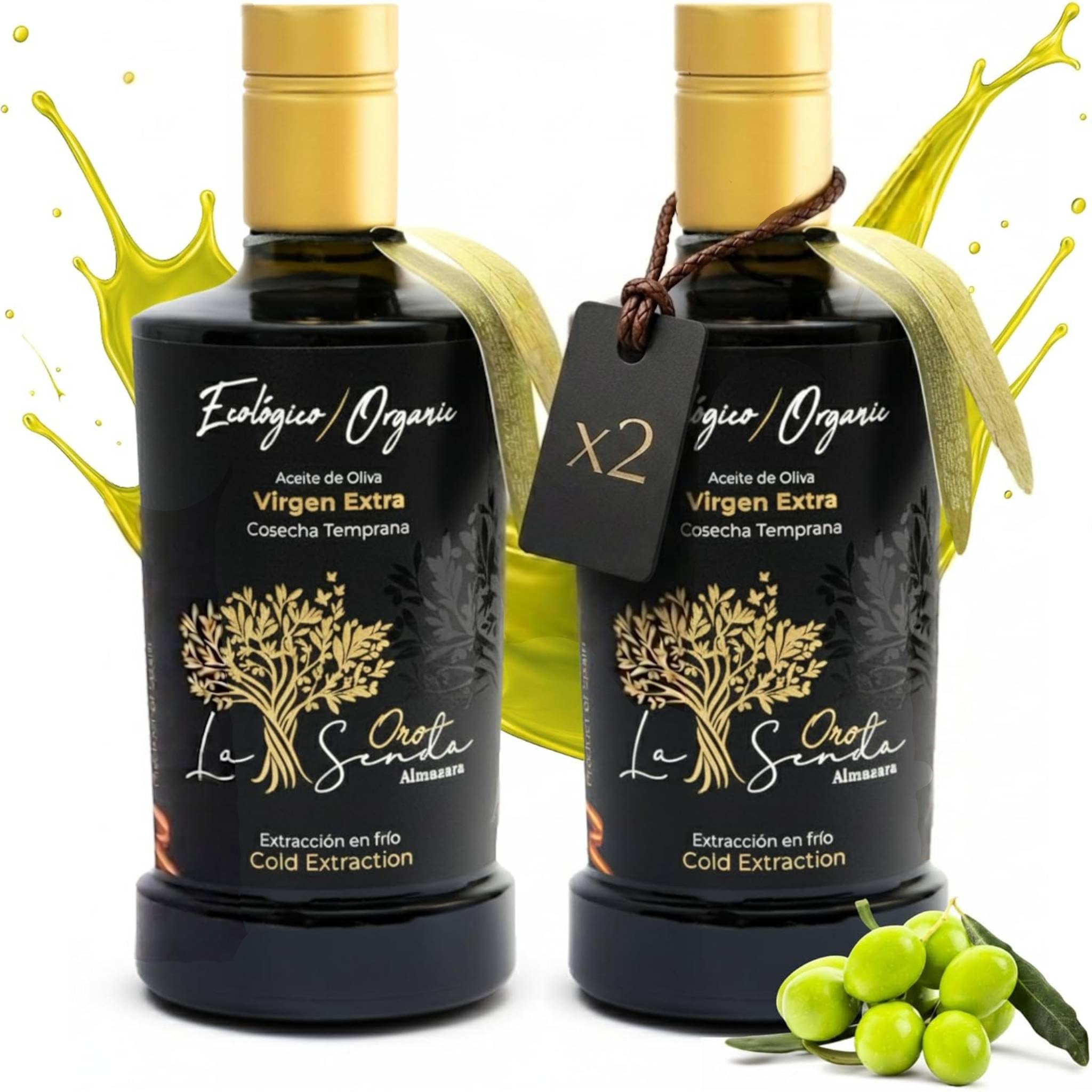 Huile D'olive Extra Vierge Bio - Variétés Picual et Cornicabra de Grande Qualité, Intense et Fraîche | Récolte Précoce D'olives Vertes, Extraction À Froid | Idéale Pour une Usage À Cru (1L)