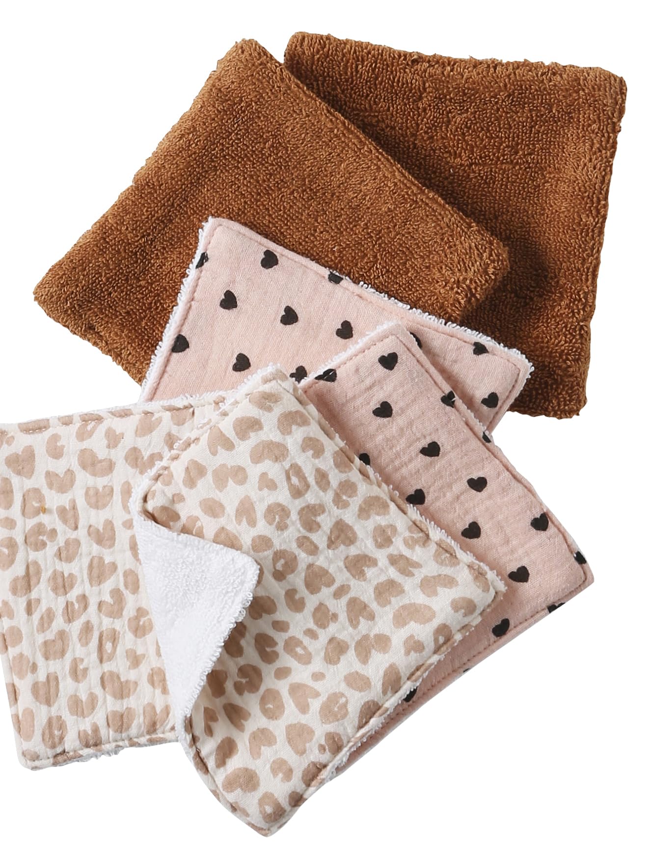 VERTBAUDET Lot de 6 lingettes lavables noisette TU