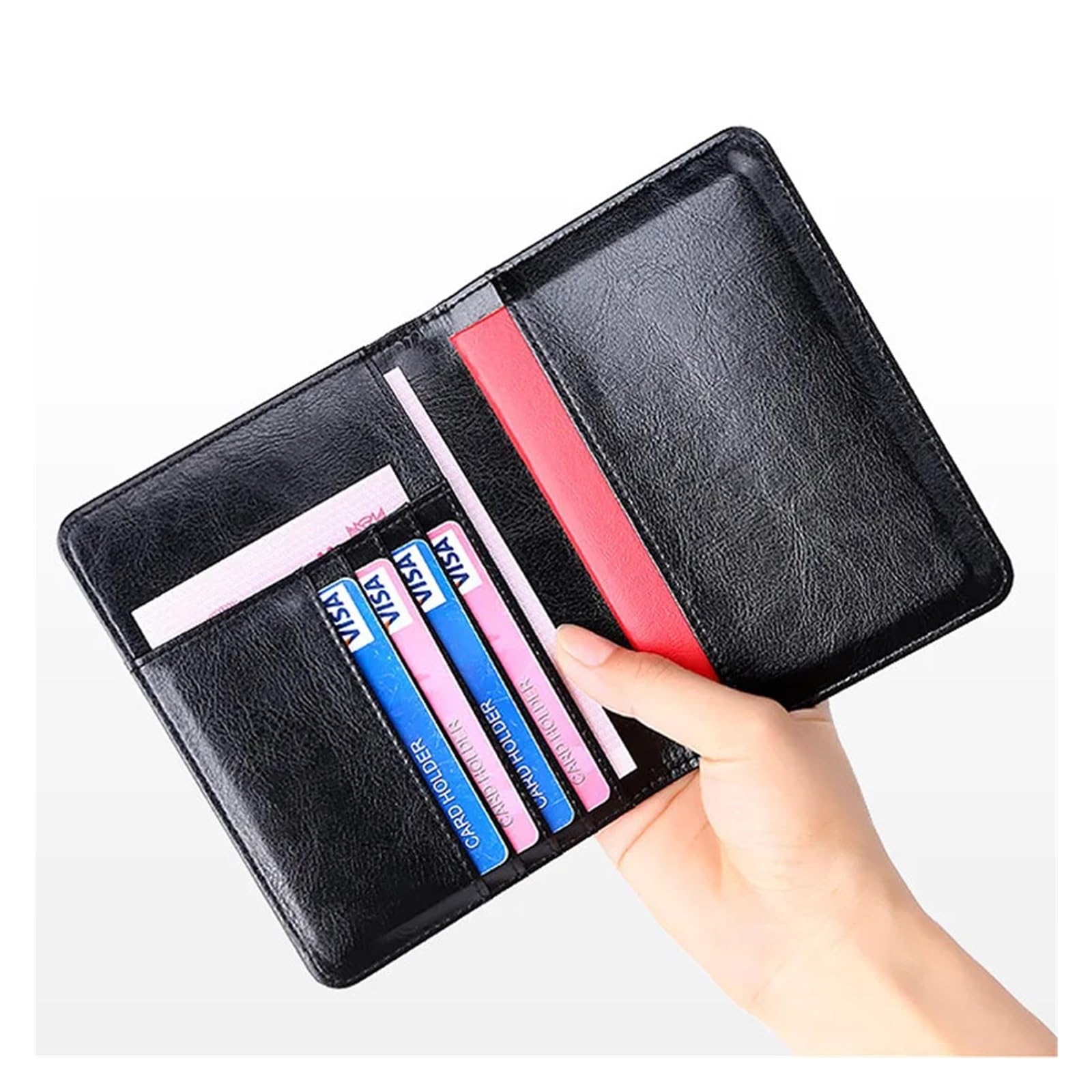 Porta passaporto in pelle 1 pezzo: portafoglio da viaggio e biglietti, custodia for documenti(Brown)