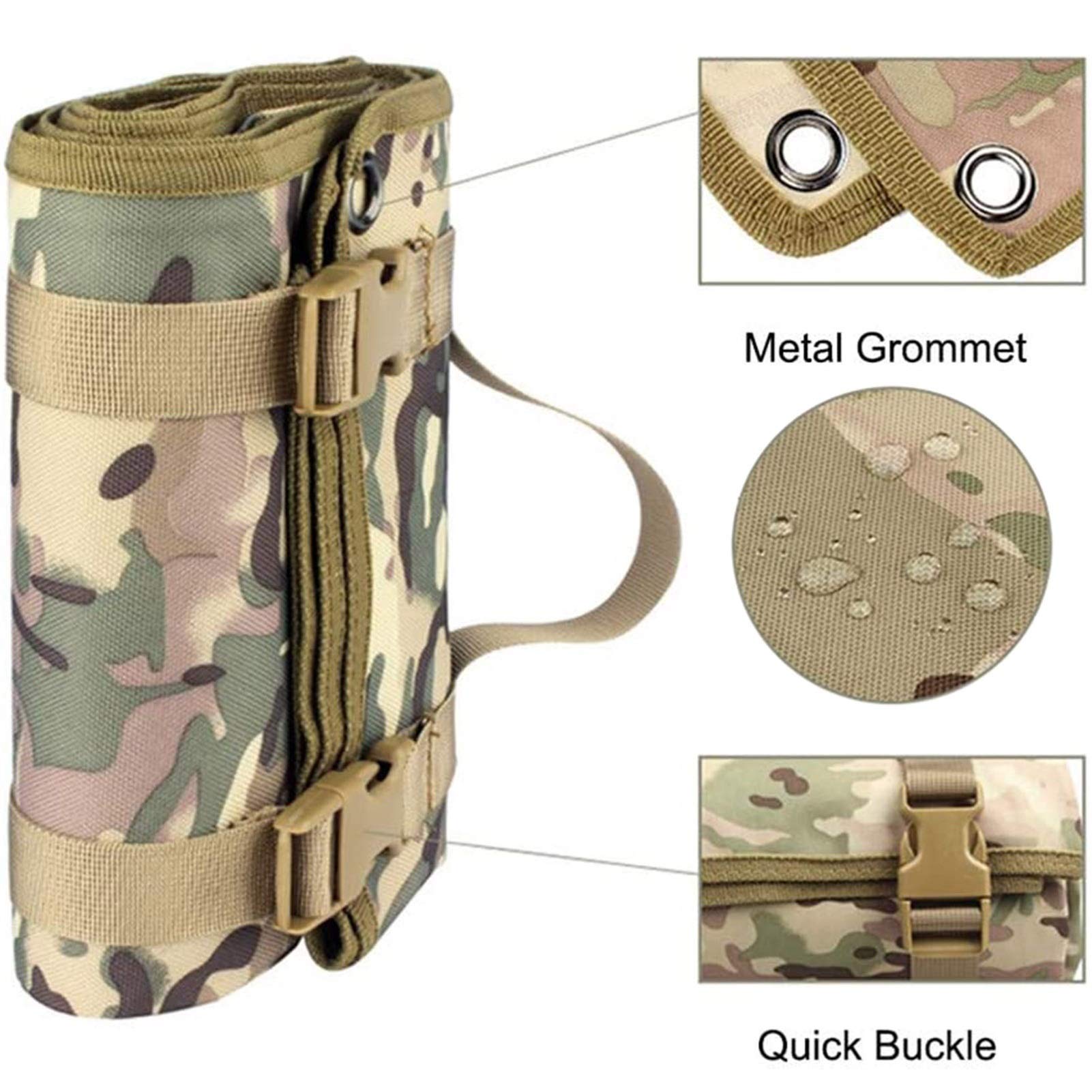 Tapis De Tir BSTCAR Imperméable – Nylon 1000D, 200x75 Cm, 6 œillets, Sangle MOLLE – Pour Tir, Chasse, Militaire