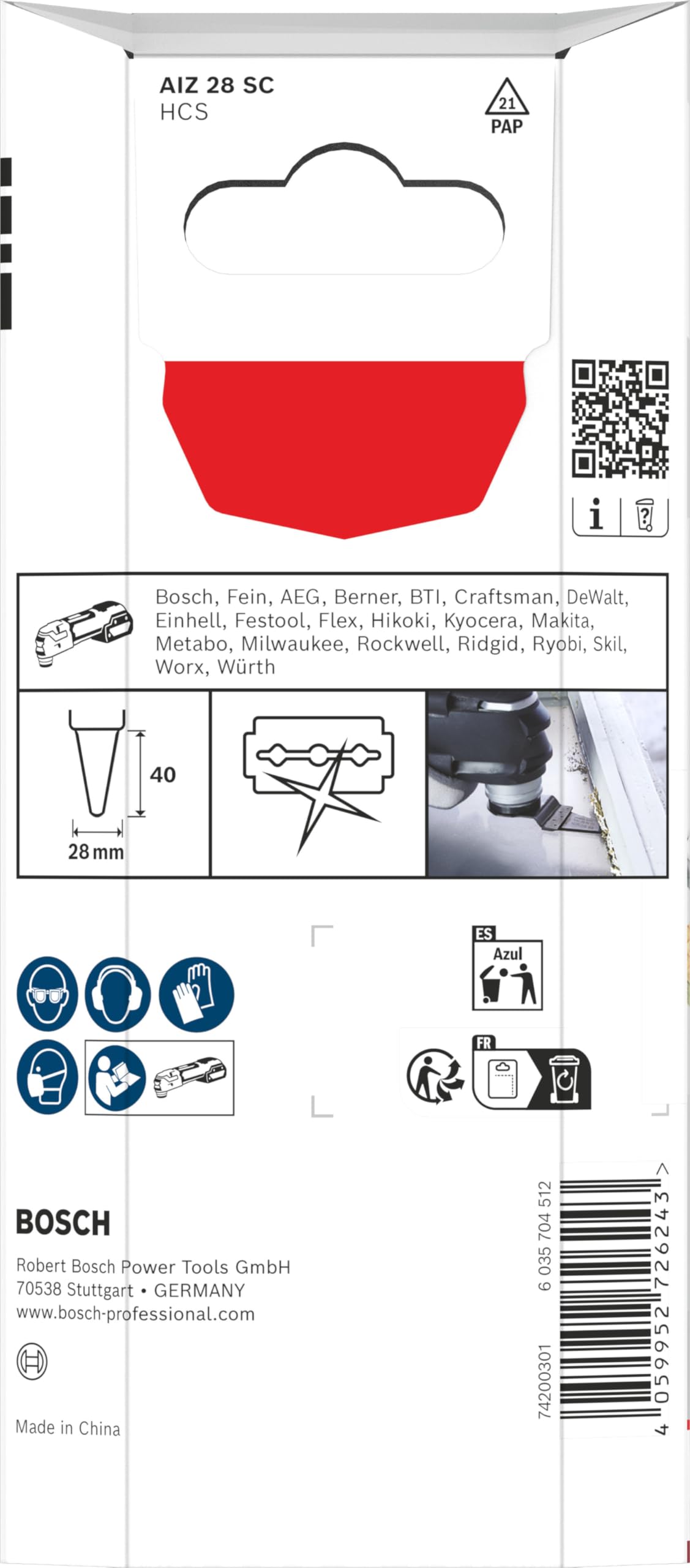 Bosch 5x Couteau à mastic AIZ 28 SC (pour Silicone, Laine minérale, Largeur mm, Professional Accessoire Outil multifonction)