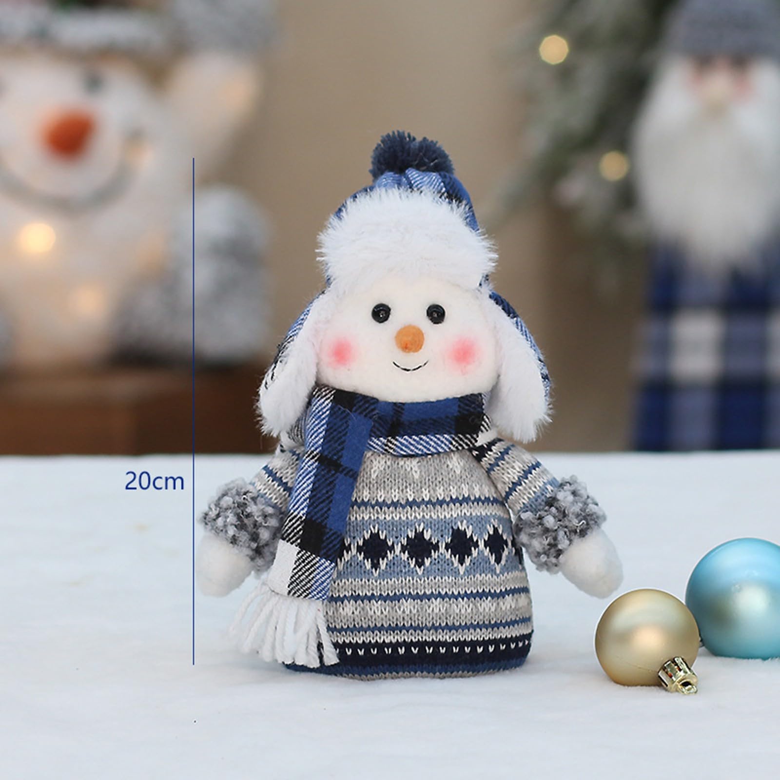 Amazon.co.jp: FRJINIE かわいい雪だるま フラシ天ニット人形