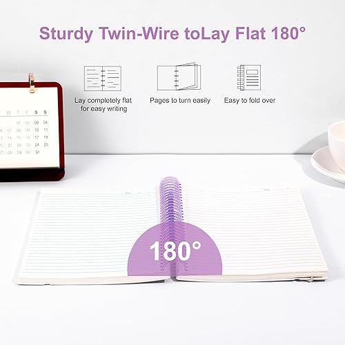 Miniatura 4 de Yoment Cuaderno de espiral de tapa dura de 300 páginas, con rayas universitarias de 7 x 10 pulgadas, cuadernos grandes con espiral, para trabajo con