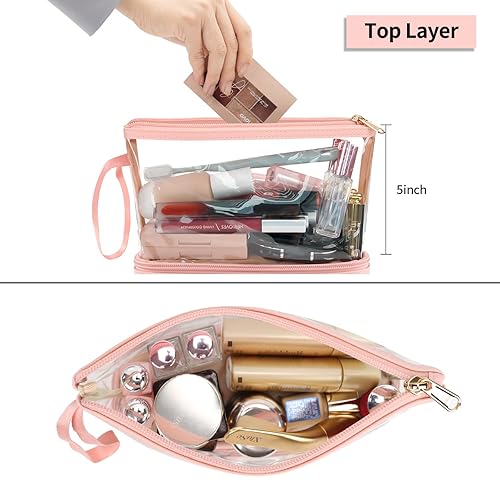 Miniatura 2 de Ethereal Bolsa de maquillaje transparente, pequeña bolsa de maquillaje para bolso, bolsa de maquillaje de viaje para mujeres, bolsa de cosméticos