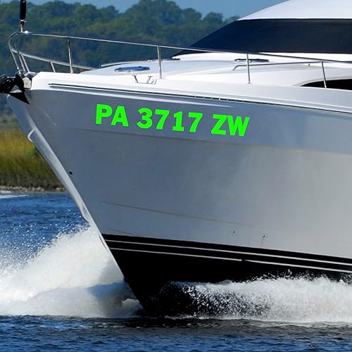 VWAQ Juego de 2 calcomanías personalizadas, números de registro y letras, CVD6 (verde lima)