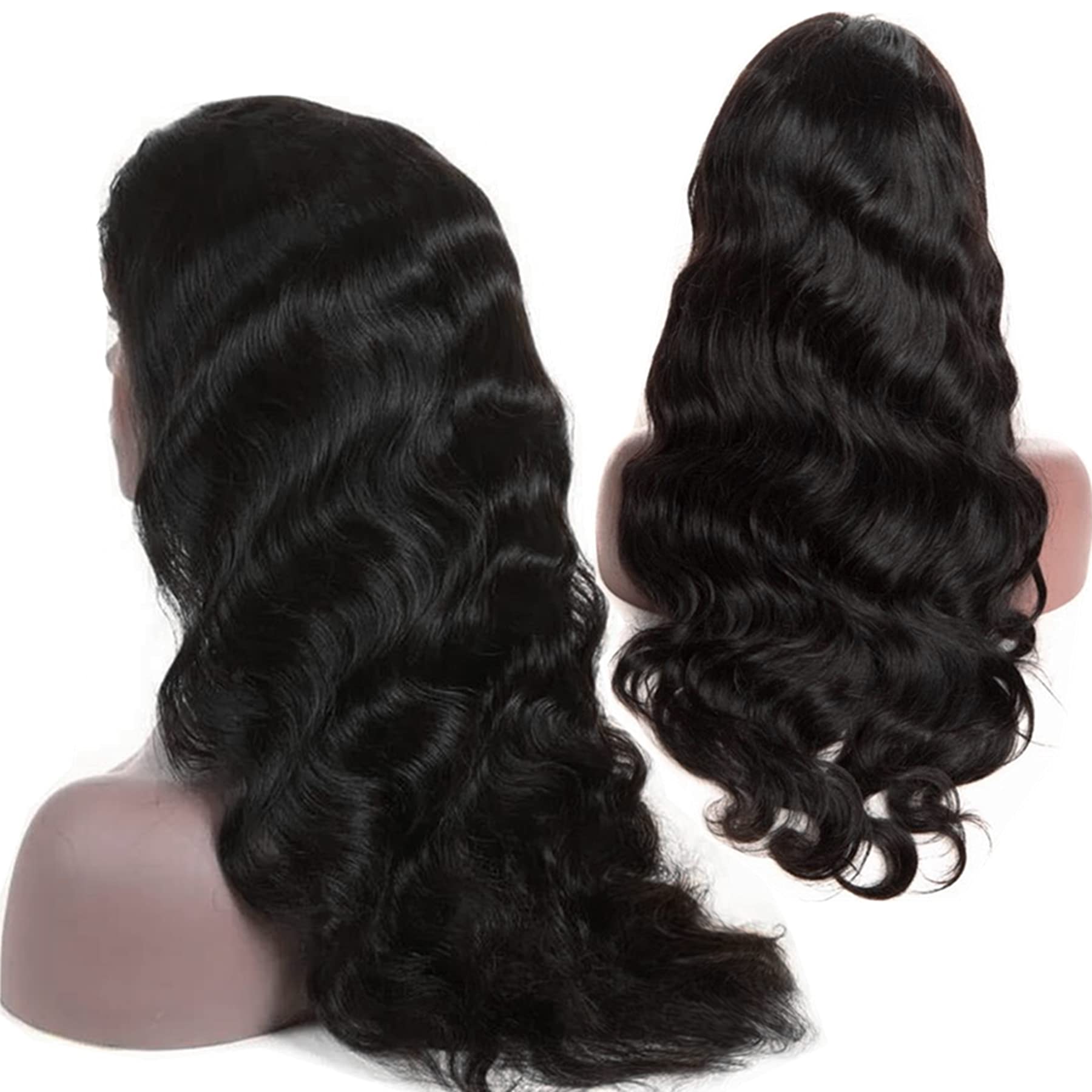 Body Wave Brazilian Virgin Human Hair Lace Closure Wigs 180% Density 5×5 Free Part Glueless Lace Frontal Wigs Pre Plucked with Baby Hair for Black Women (20Inch, Natural Color)