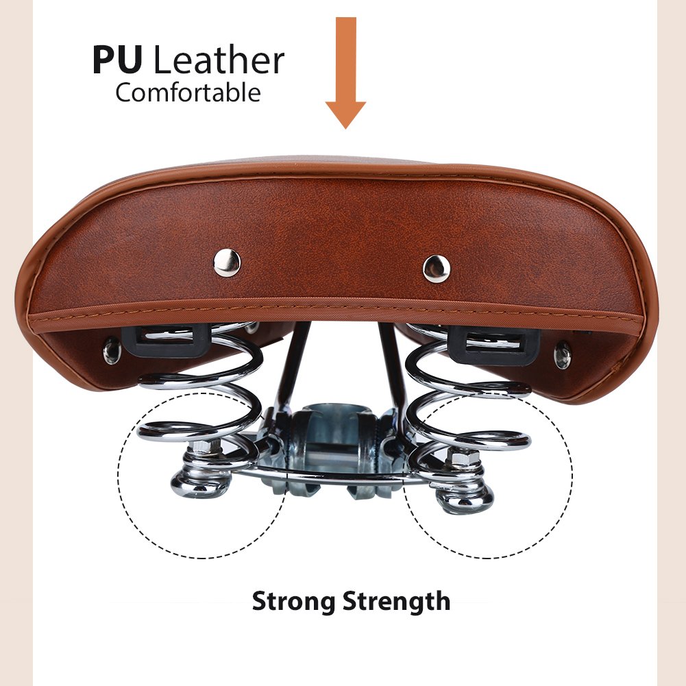 Sella Bicicletta Vintage Tyenaza - Pelle PU Con Molle Per Massimo Comfort