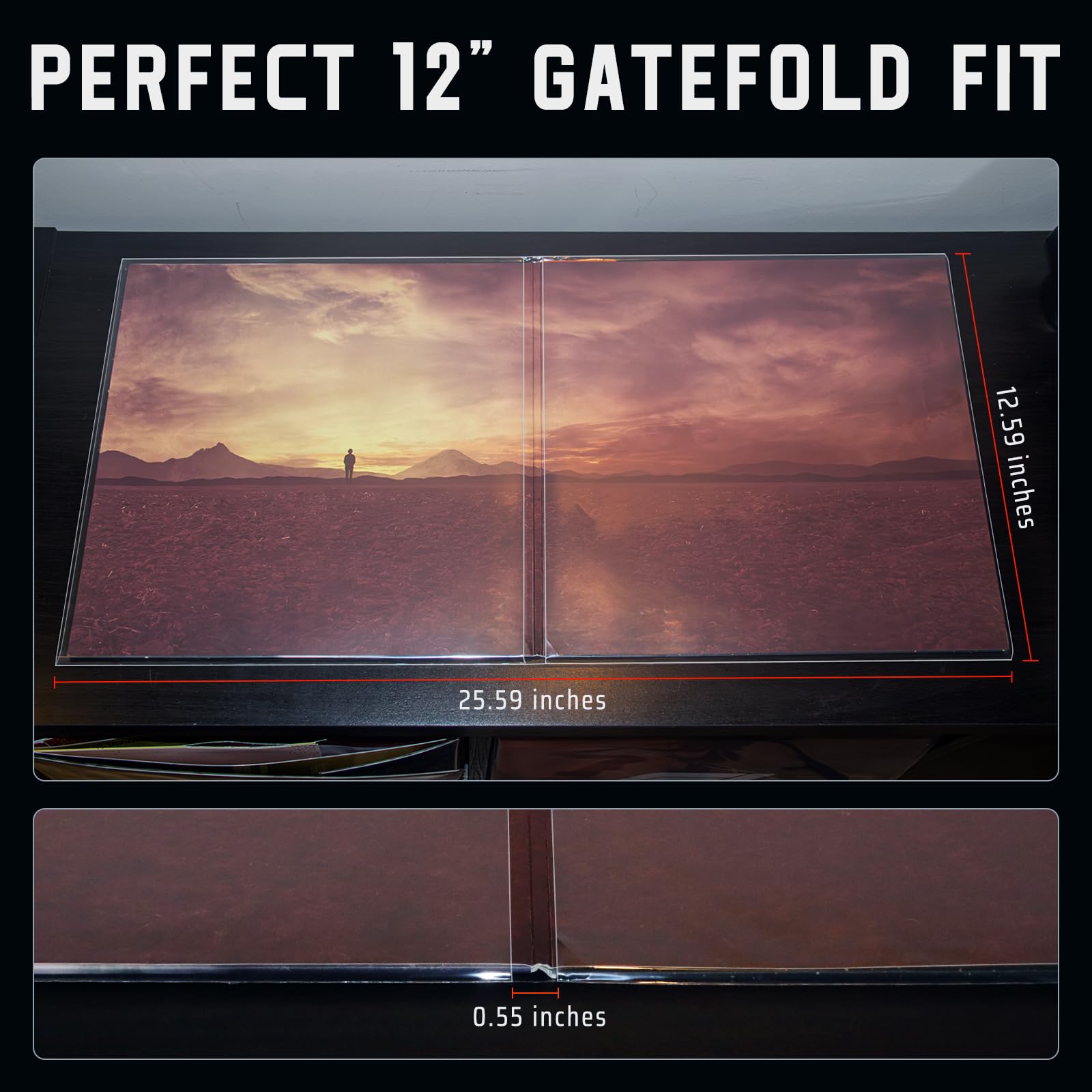 Gatefold - Custodie per dischi in vinile, 12 pollici, in plastica, 3 mil, spessore trasparente, 10 pezzi