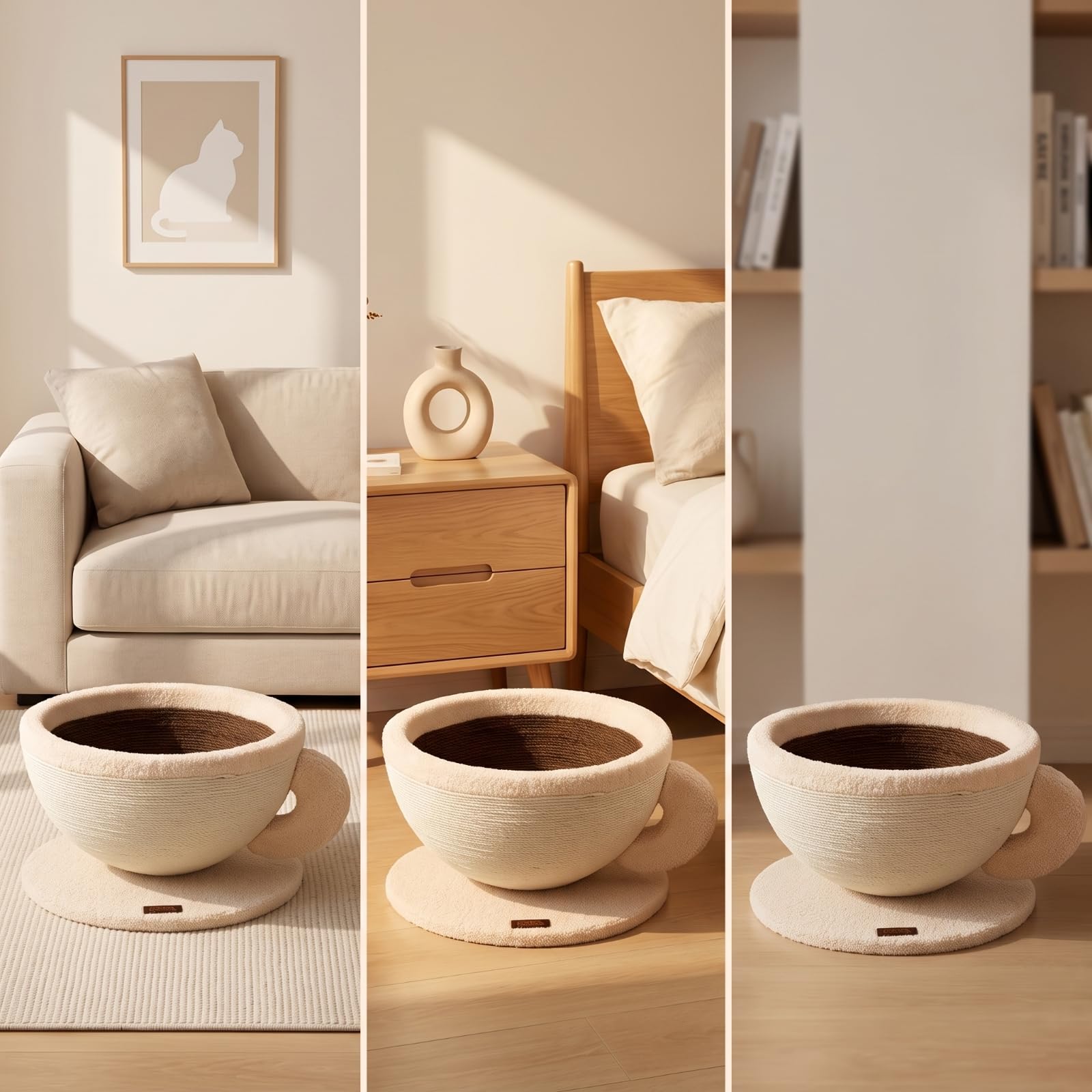 Jiuvaso Cuccia a Compatto | Ingombrante, Moderno, Cuccia in Sisal, per Salotto, Casa, Grande