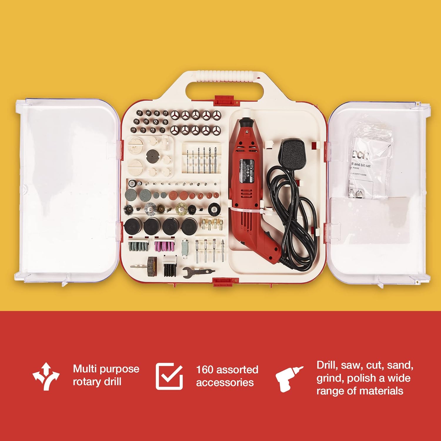Amtech Mini Drill And Bits Set 162 Pieces