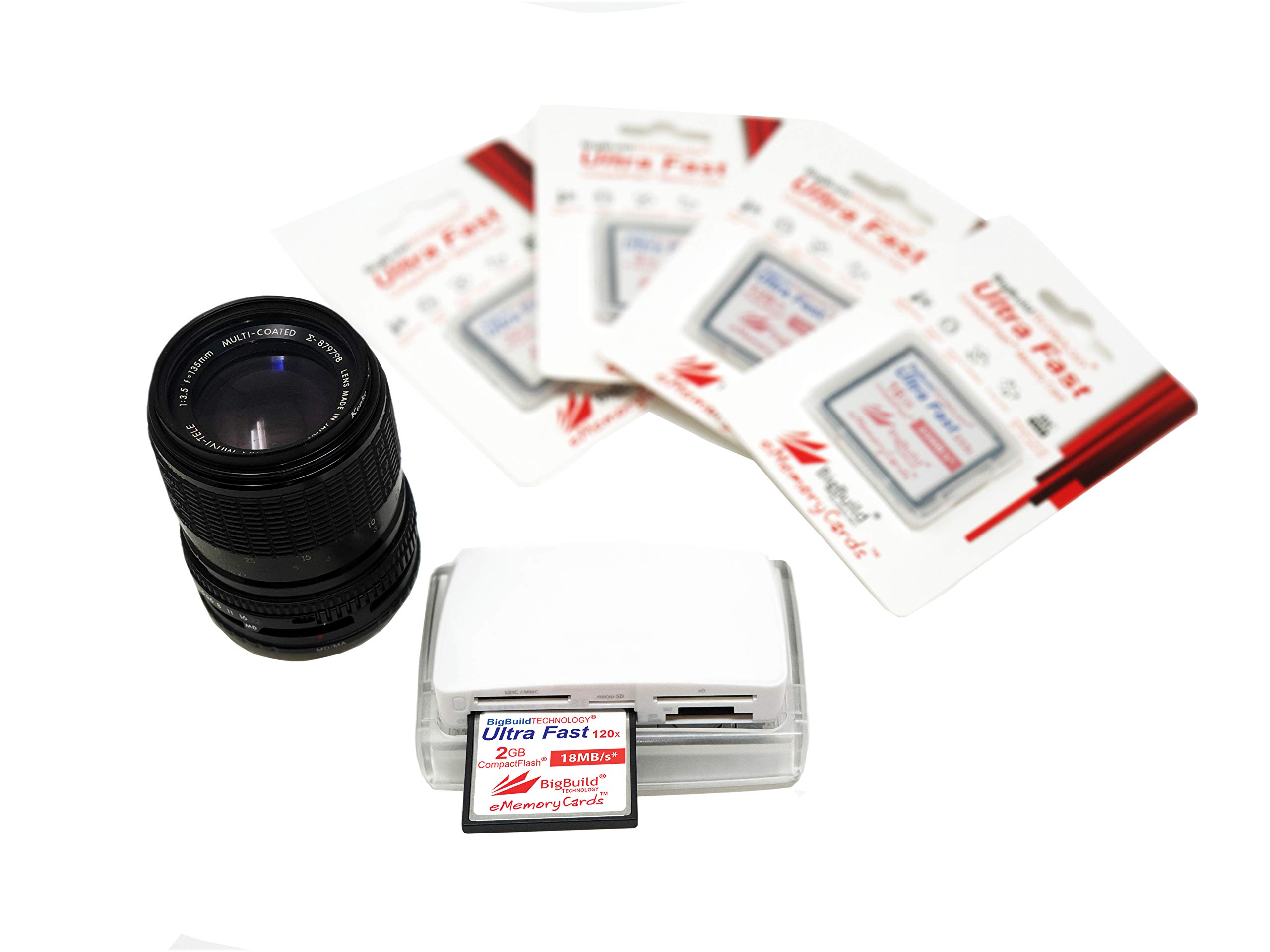 eMemoryCards Scheda di memoria 2GB Ultra Fast 18MB/s CompactFlash compatibile con Canon 10D/20D/30D/40D/50D/1D/1Ds/5D/5Ds/7D Mark I/II/III/IV, Nikon D, Olympus E, Sony Alpha, Leica S Cameras
