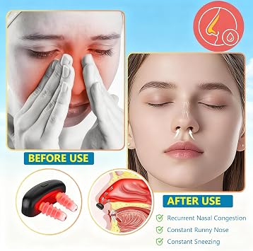 Respi-Relief Red Light Nasal Therapy Device, RespiRelief Nasal Red Light Therapy, Physiotherapy Nasal Soothing Device for Nose Nasal Clearing Instrument, Infrared Light Therapy Instrument (Black B)