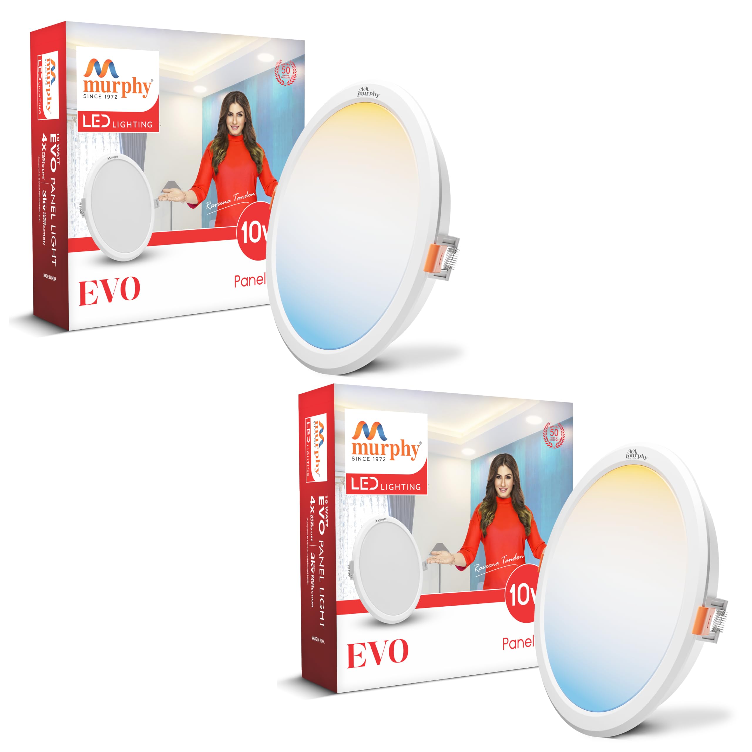 Murphy 10W Recessed Round Trimless LED Panel Light | 3-in-1 Colour Changing – Cool White/Neutral White/Warm White – Pack of 2-image-41
