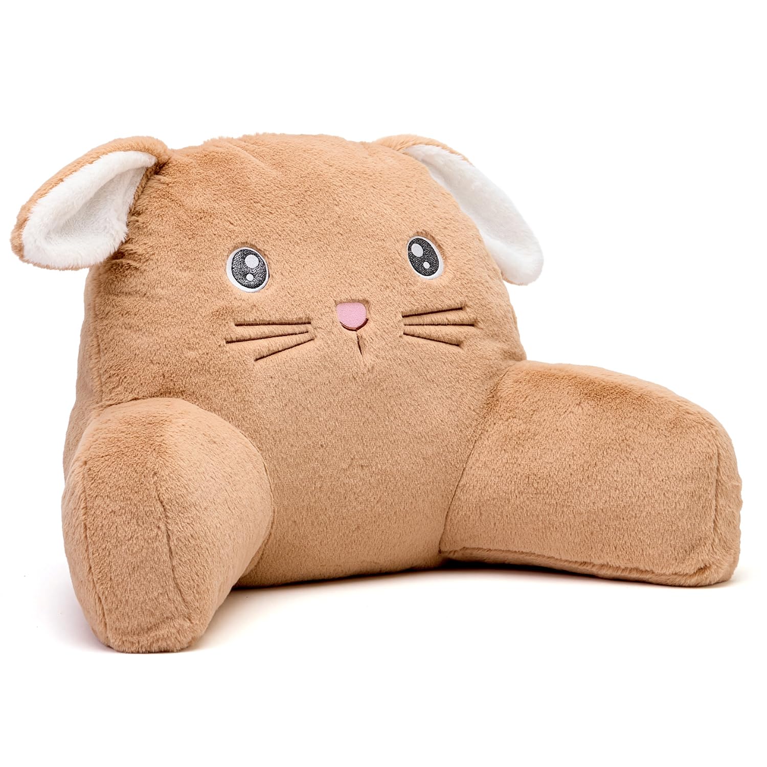 Snuggz Bunny Cuddle Cushion 60x40cm, Age 12m+ - Lightweight Kids Plush Backrest Pillow with Supportive Arms, Super Soft Reading Pillow Cushion for Gaming or Napping – Soft 3D Ears & Carry Handle