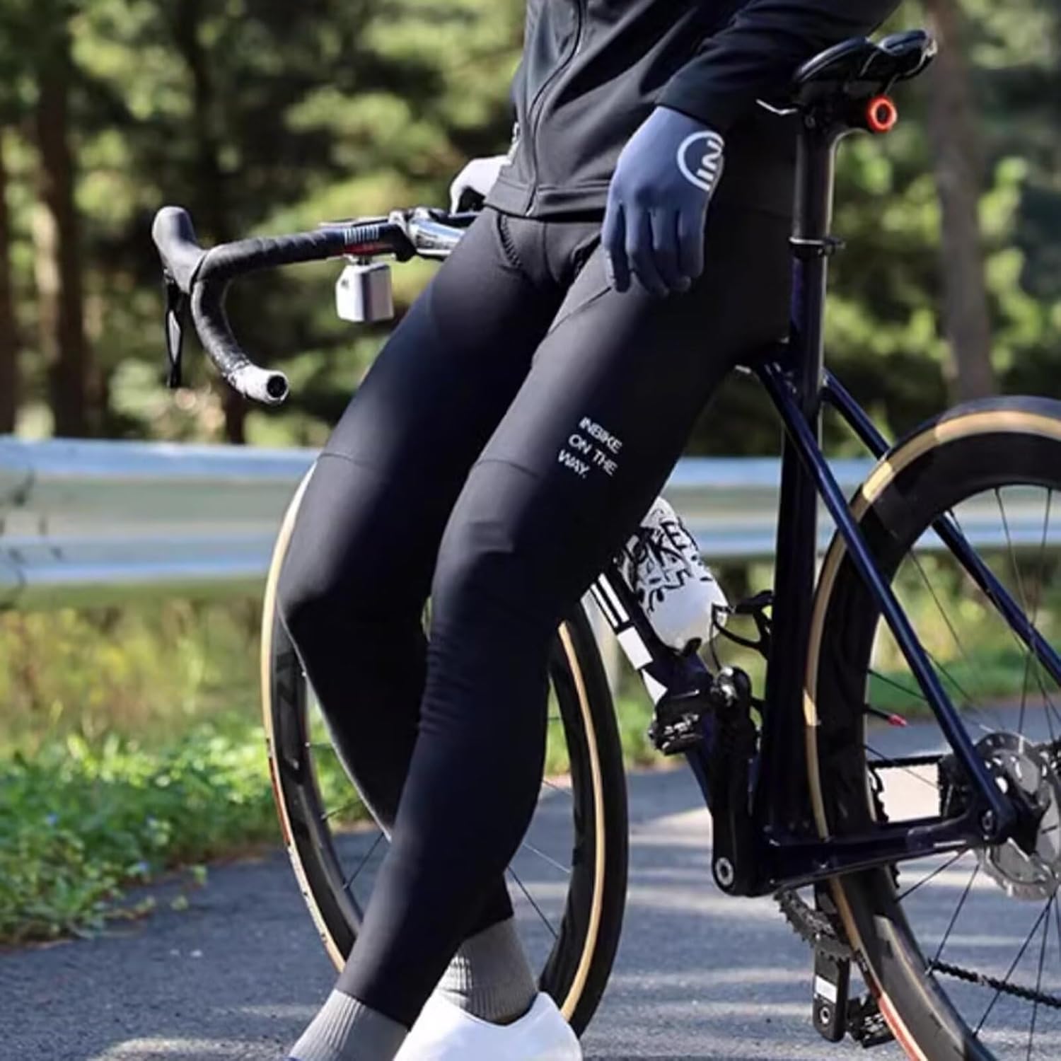 INBIKE Cycling Bib Tights Windproof Fleece 3D Padded Bike Leggings Long Thermal Bicycle Road Riding Men's Pants - Image 7