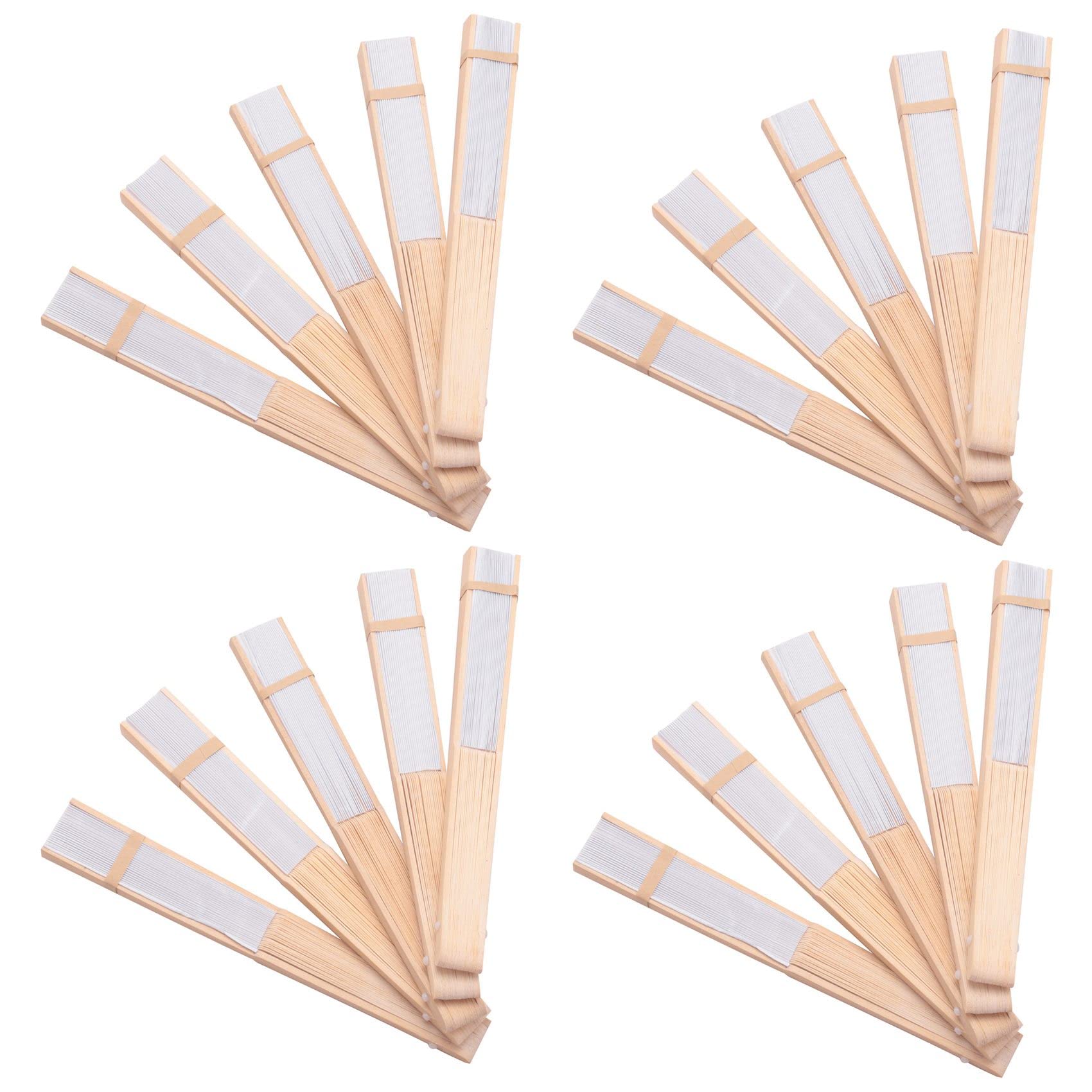Eventail en papier blanc pour mariage : lot de 200 pièces de 21 cm élégant et pliant