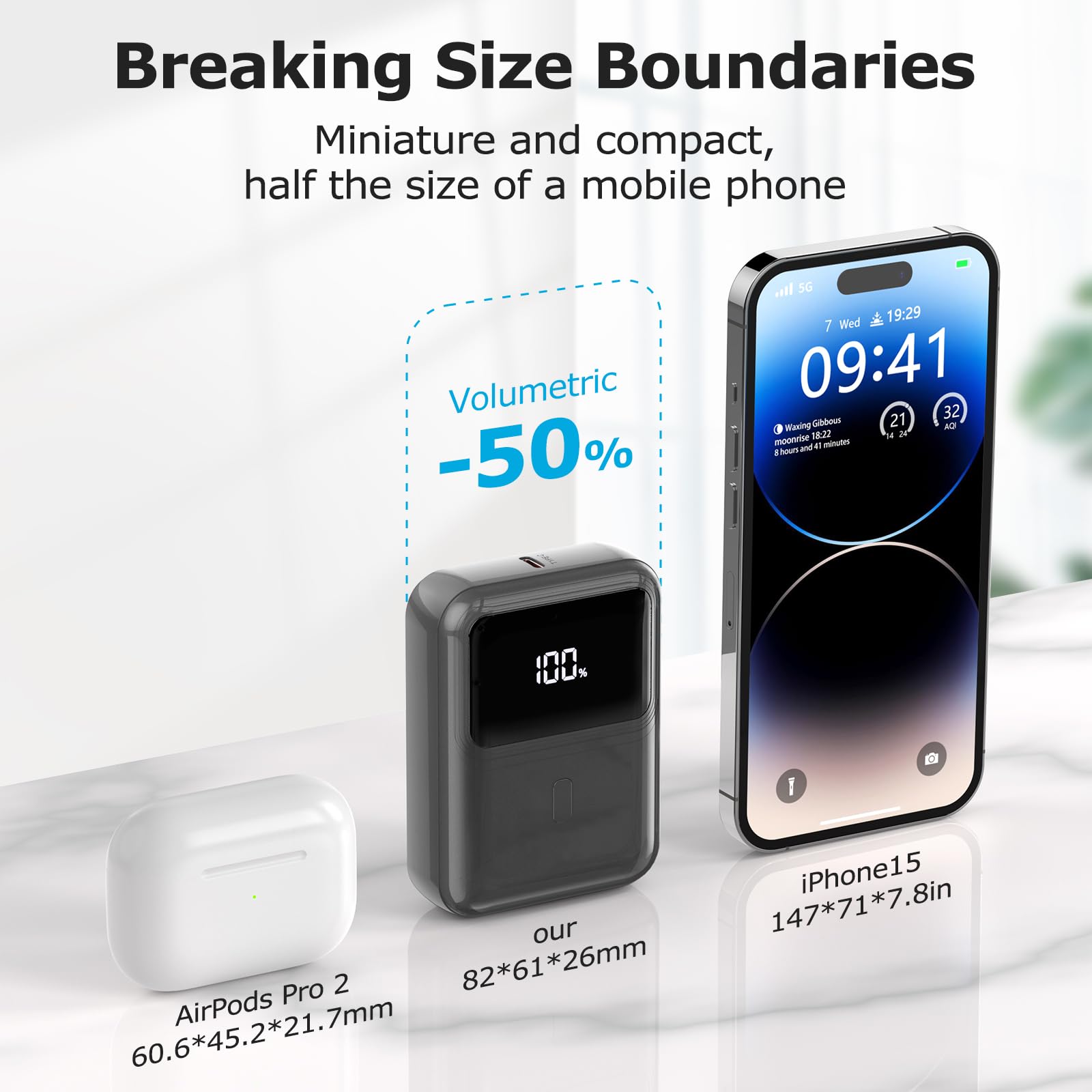 Hganus Power Bank 10000mAh 22.5W Ultra Sottile & Leggero Ricarica Rapida Powerbank PD3.0 QC4.0 Ricarica Rapida Batteria per iPhone 15 14 13 12 Pro Max Mini Plus Samsung S23 S22 iPad etc(nero)