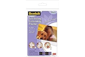 3M Scotch Self Seal Photo Laminating Pouches 4x6