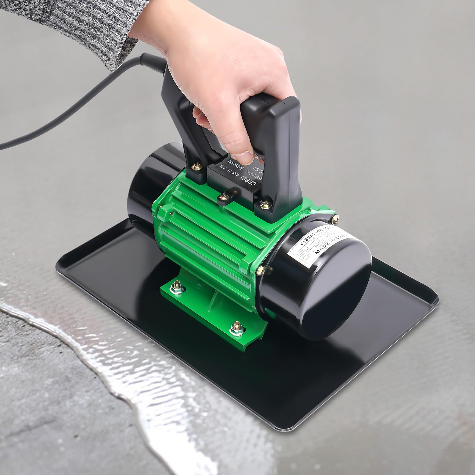 Motore vibrante per calcestruzzo, 370 W, vibratore manuale per calcestruzzo con movimento da tavolo, 3500 giri/min, piastra per cemento
