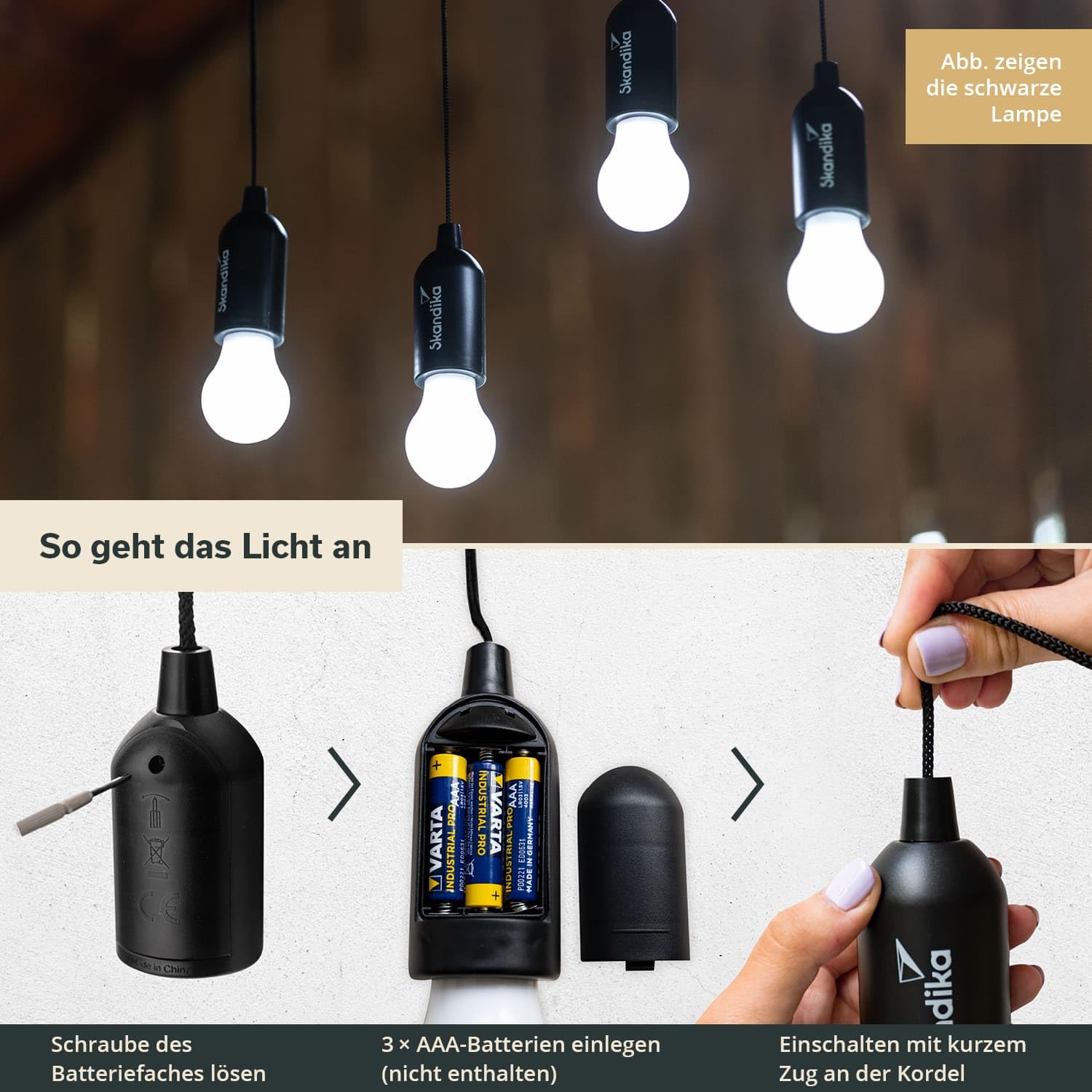 Set 6 Lampade LED Da Campeggio Colorate – Portatili A Batteria Con Interruttore A Cordino, Per Tenda, Giardino, BBQ, Pesca