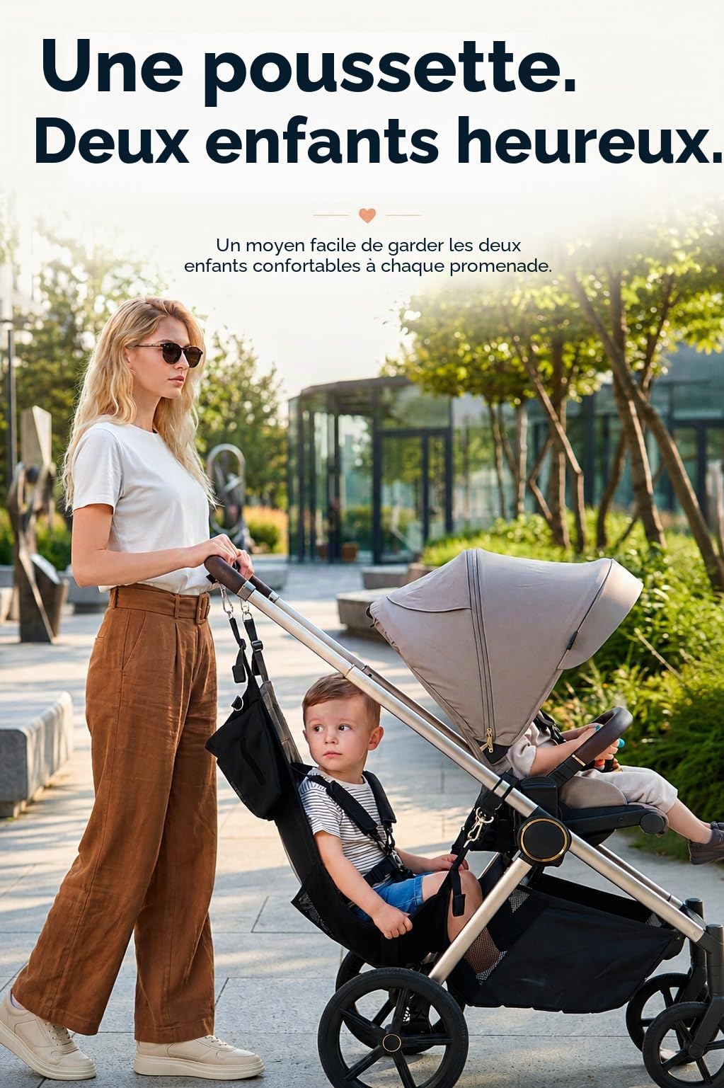 hamac pour poussette, alternative au Buggy Board, convient à presque toutes les poussettes, confortable pour l'enfant, accessoires pour poussettes pour enfants de 2 à 6 ans