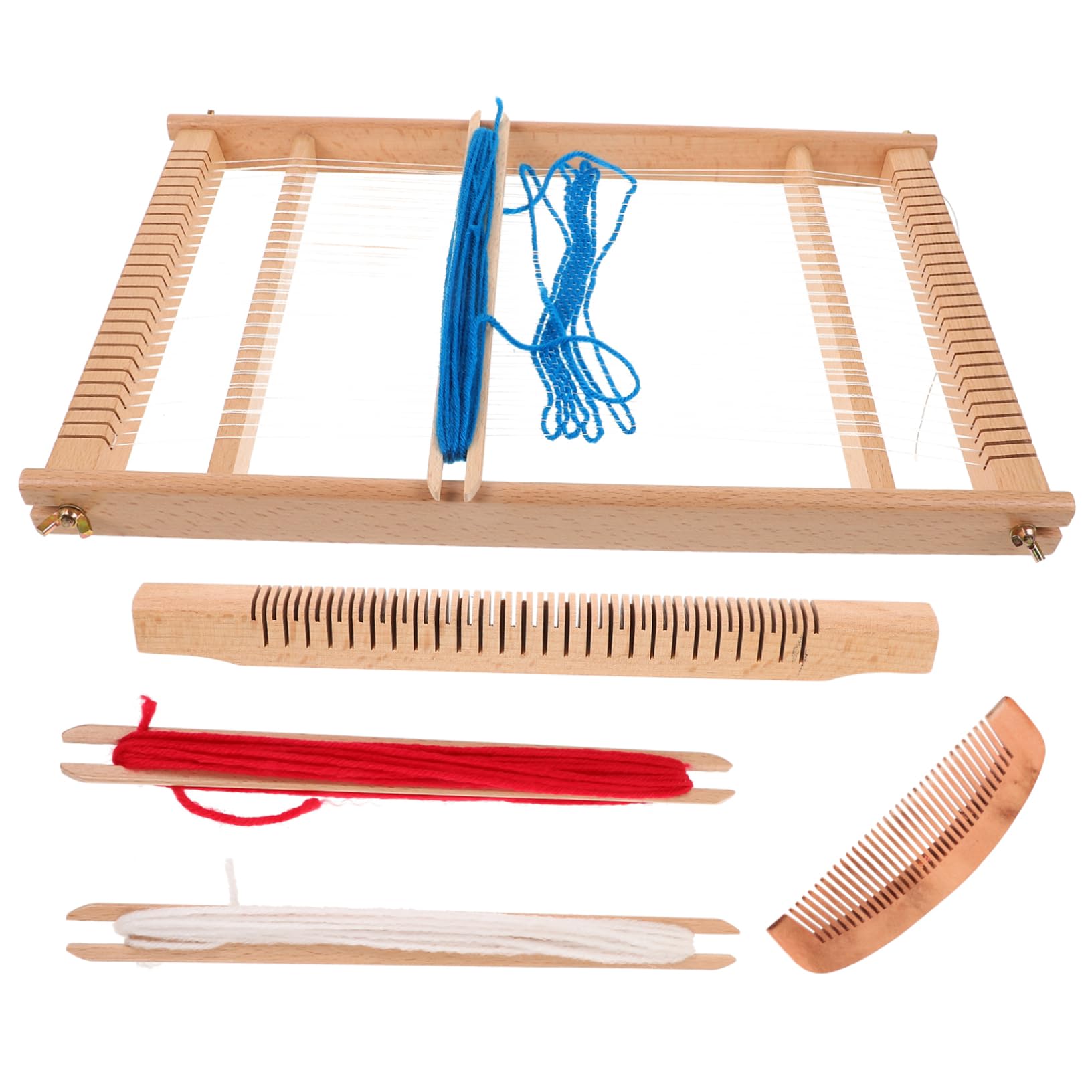 HOMSFOU Telar Artesanal De Madera Pequeño Marco De Principiantes Juguete De Bricolaje Para Manualidades y Aprendizaje Cognitivo
