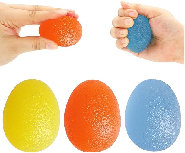 nuoshen 3 Pcs Gel Hand Balls, Hand Therapy Squeeze Exercise Stress Balls Finger Wrist for Arthritis Hand, Finger, Grip Strengthening and Stress Relief