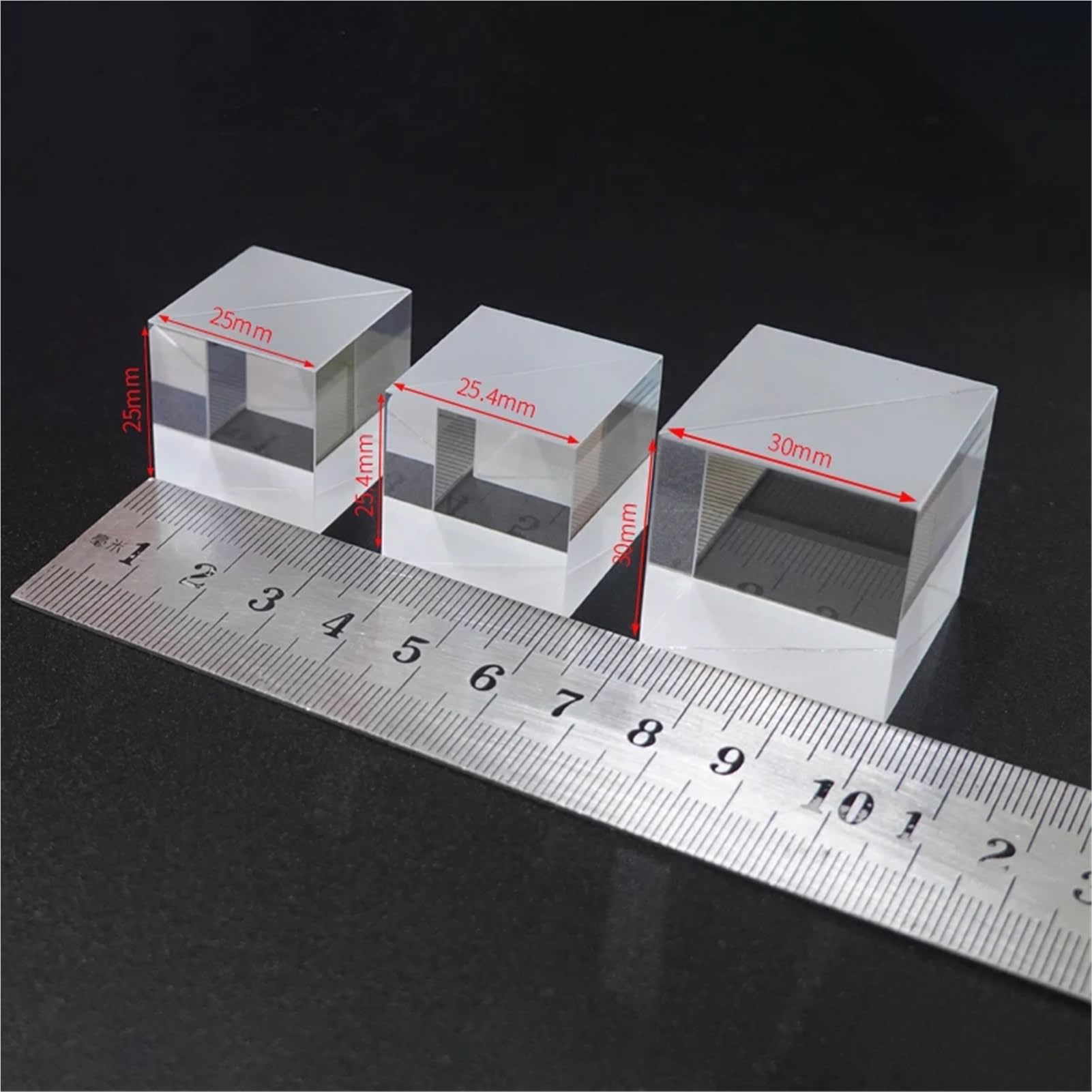 Prisme cube transflectif K9 5:5 – Prisme en verre optique pour une manipulation de précision de la lumière (20/30/40/50 mm) (50 mm)