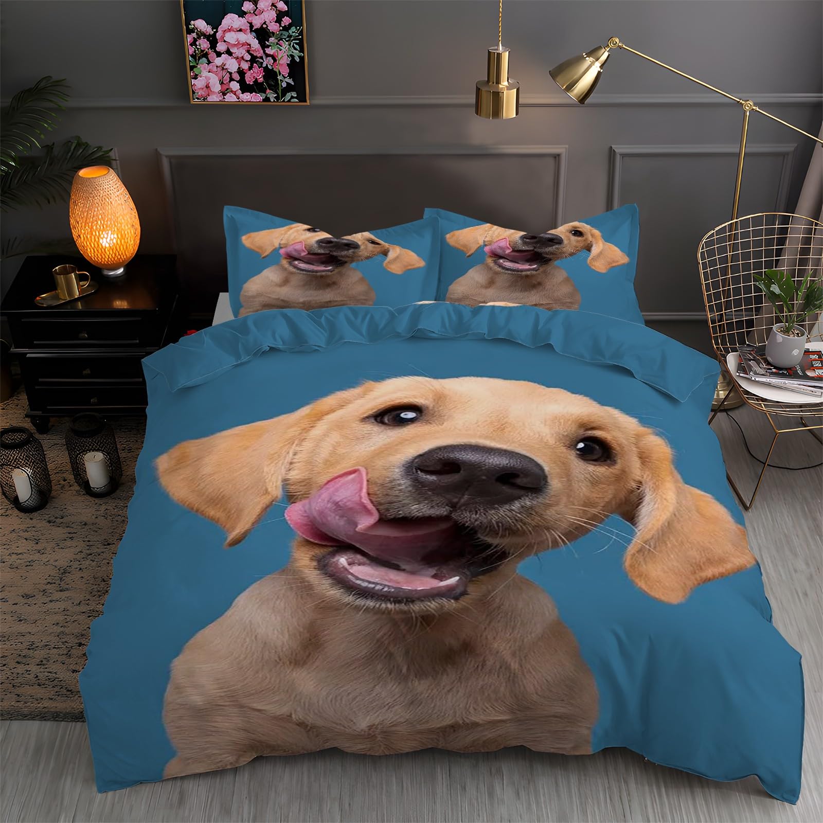 Housse de couette fermeture éclair pratique pour lit 2 personnes avec taies 65x65