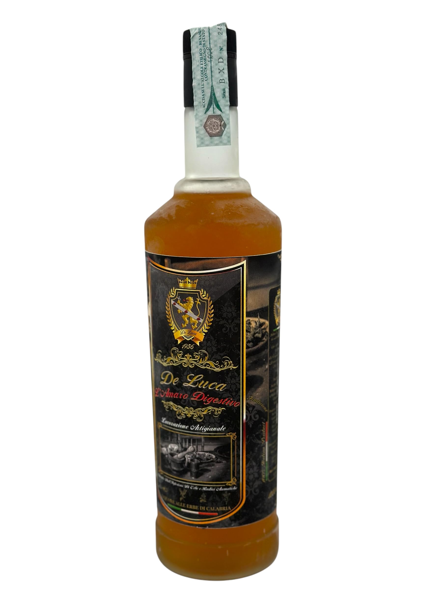 Amaro De Luca,Ottenuto Dall'Infusione Di Erbe e Radici Aromatiche Calabresi,Ogni Sorso Di Amaro De Luca é Un Viaggio Sensoriale Che Attraversa Le Montagne e il Mare Della Calabria, 28% Vol. 1 Litro