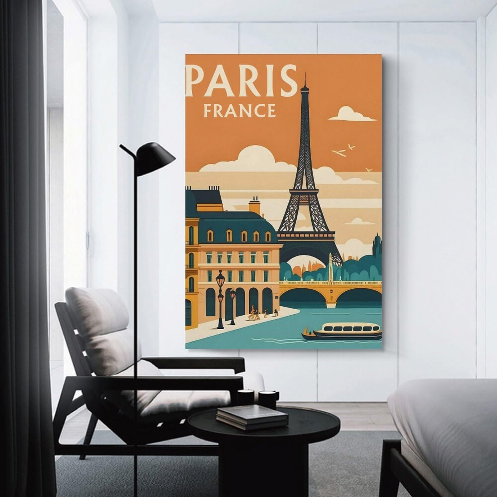 Junmoney Room Decor Wall Art Paris France Travel (2), 16x24inch(40x60cm), for Gallery Wall Decor And Room Displays, An Easy Match for Collected Prints
