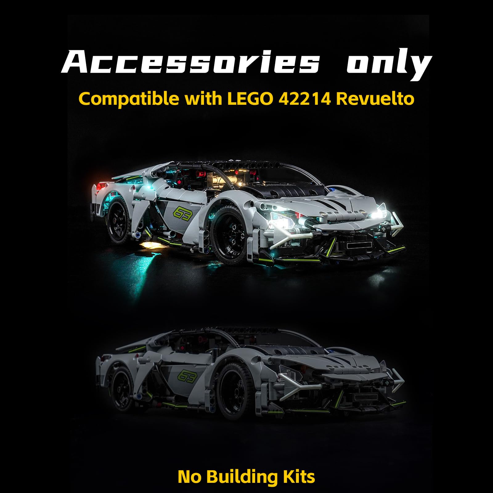 Remote Control Led Light Set Compatible with Lego 42214 L amborghini Revuelto Super Sports Car (No Model) - Image 3