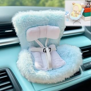 Car Seat for labubu Dolls with Air Vent Clip and Desktop Stand, Cute and Functional Car Ornament for Doll Fans Collectors(Blue) - Amazon product rated Grade A