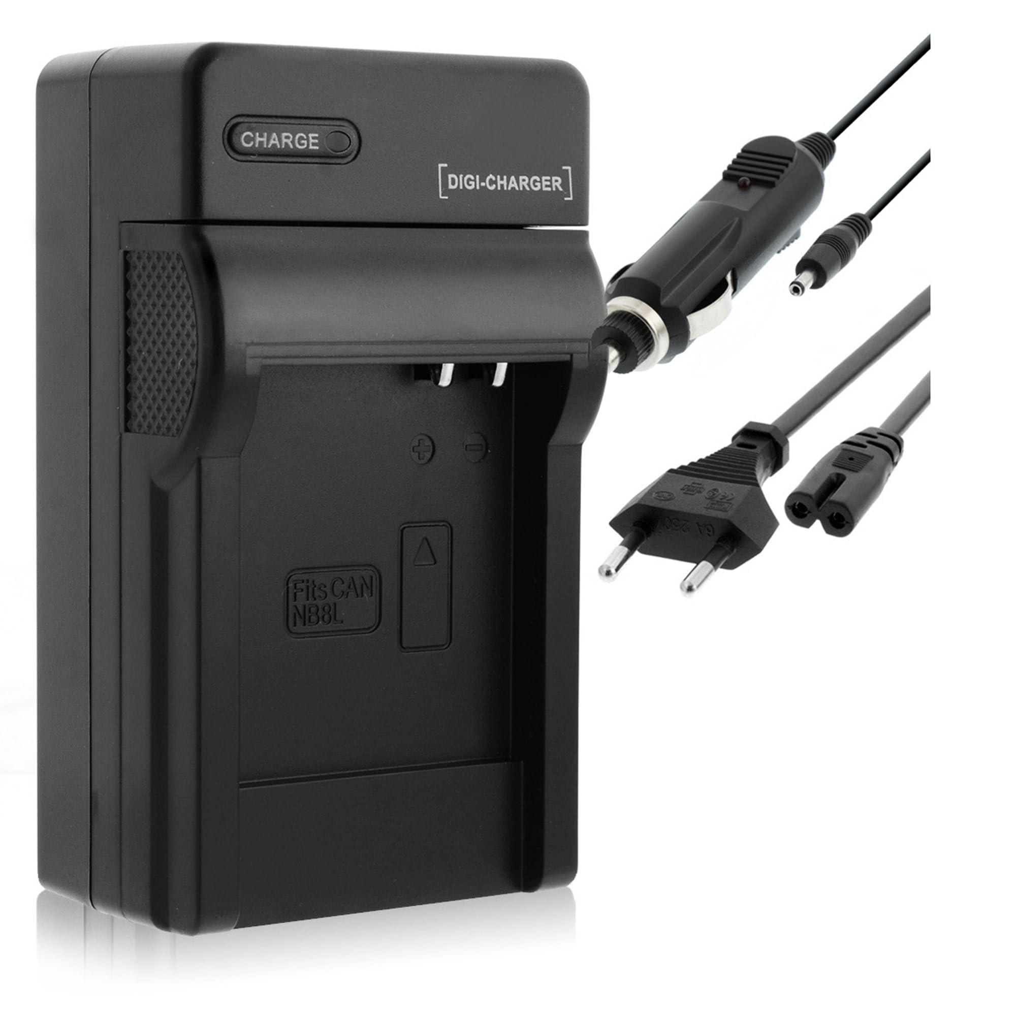 Caricabatteria (Auto/Corrente) per Canon NB-8L / PowerShot A2200, A3200 IS, A3300 IS, A3350 IS...