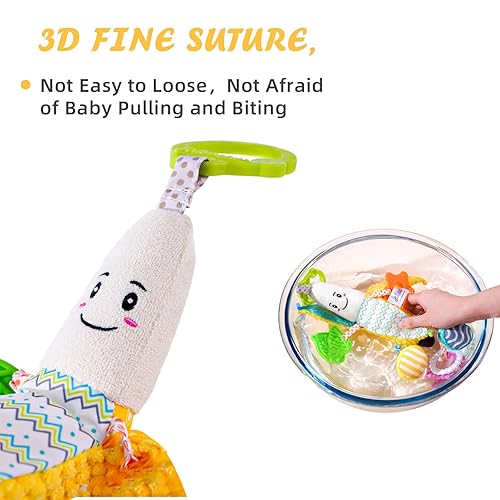 Miniatura 6 de Jollybaby Juguetes de sonajero para cochecito para asiento de automóvil, felpa de frutas, colgante para cuna, cama de cuna infantil, campana de