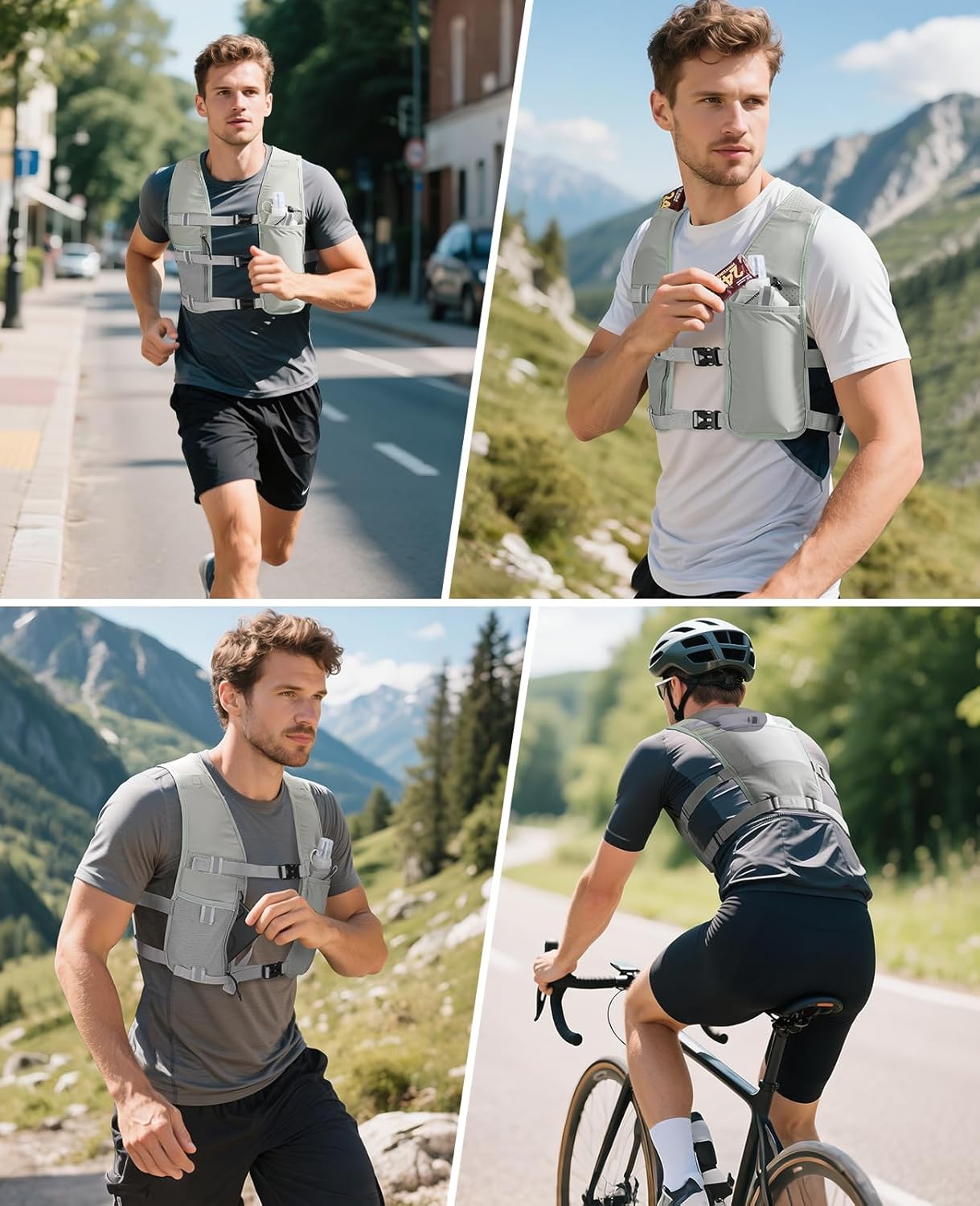 NOOLA Running Vest with 500ml Soft Flask, Lightweight Running Hydration Vest for Men Women，Adjustable Reflective Water Backpack with Phone Holder for Hiking Cycling Marathon Trail Race