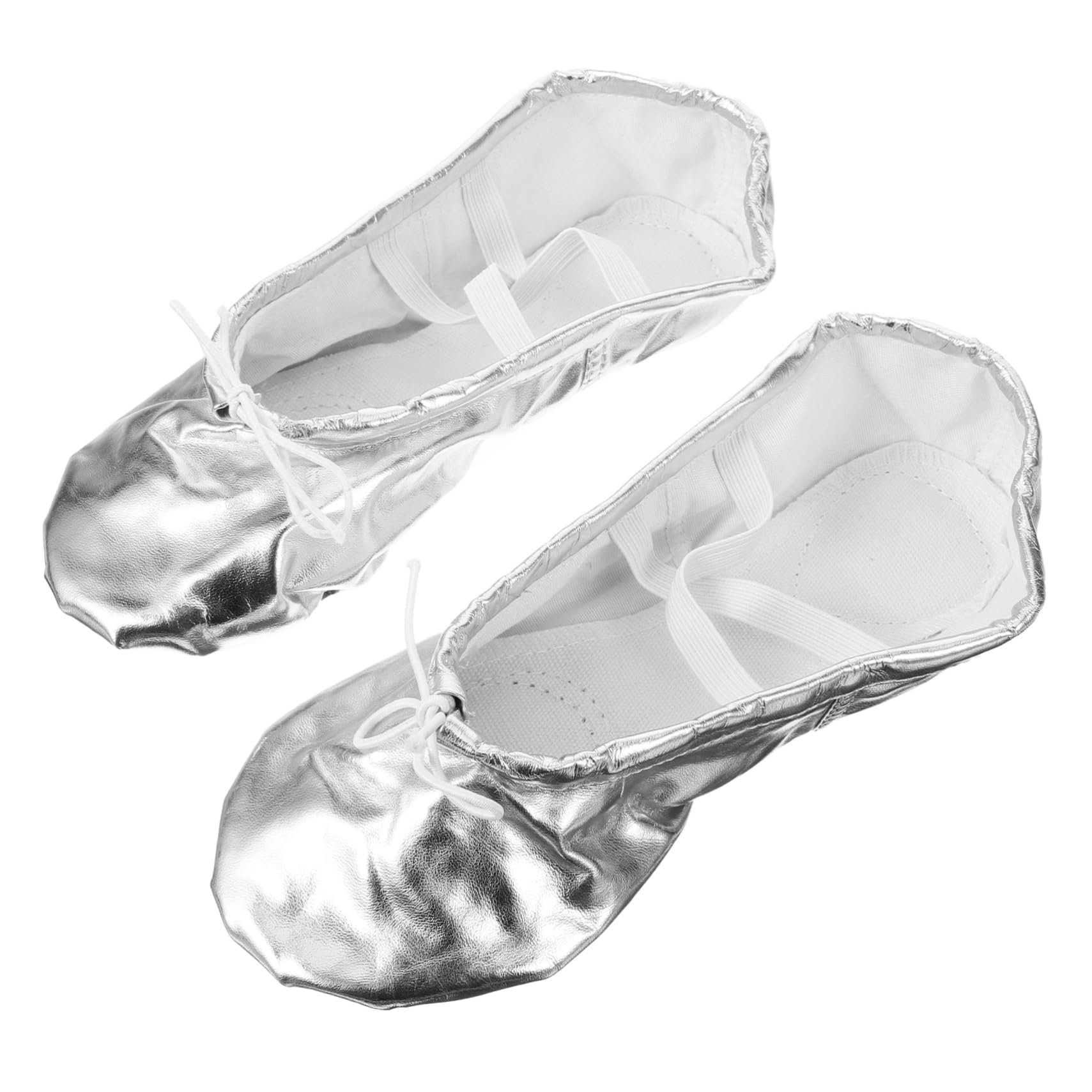 minkissy Ballet Shoes for Kids Kids Yoga Shoes Pu Leather Ballet Slipper Glitter Non Sole Size 34