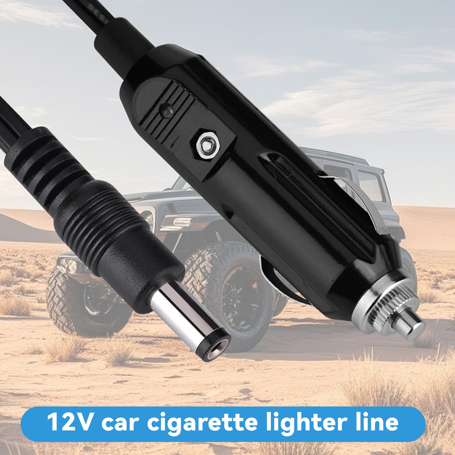 Câble de Charge Allume-Cigare 12V 10A 3 Mètres,Cordon d'Alimentation Renforcé 18AWG avec Fiche DC 5.5x2.1mm,pour Pompe à Air,Aspirateur Auto et Appareils Voiture