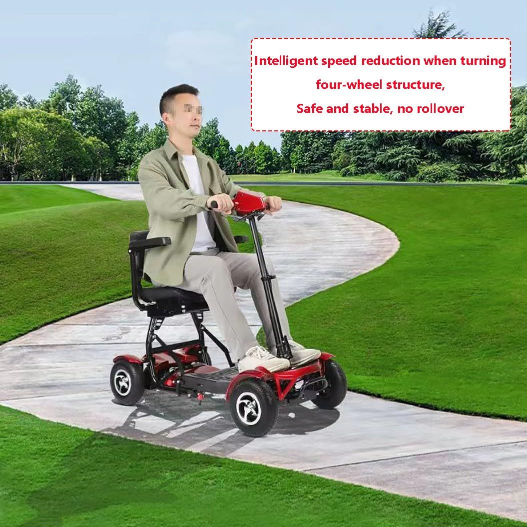 Scooter De Movilidad Plegable,Scooter De 4 Ruedas, Scooter De Viaje Portátil,Scooter De Movilidad Deportiva,Sillas De Ruedas Eléctricas Para Adultos,Para Personas Mayores A