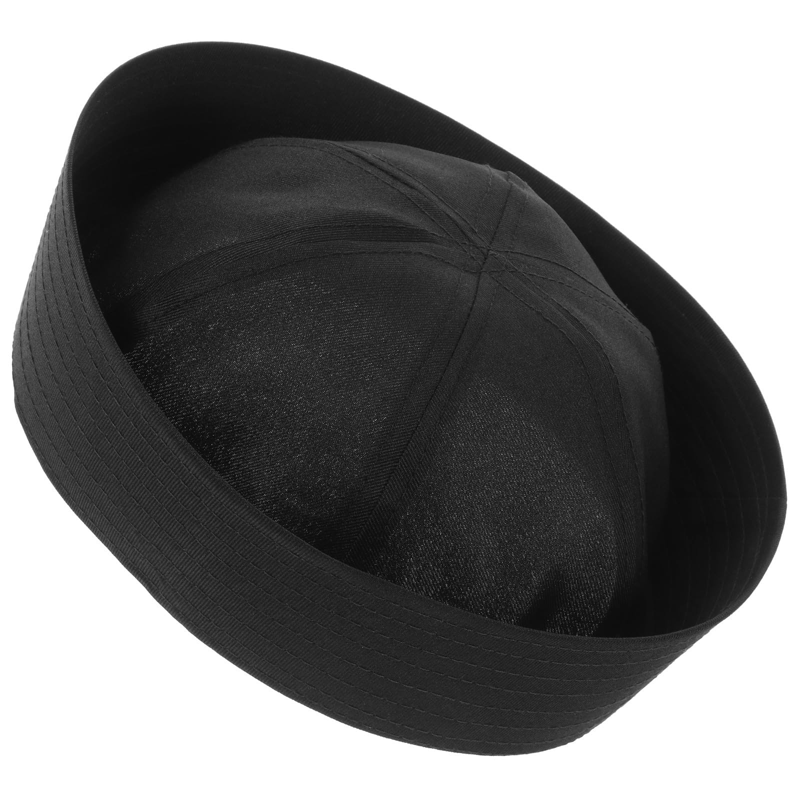 Chapeau Marin Noir pour Femme Bord Ajustable en Polyester Confortable, Accessoire Élégant pour Fête Costumée et Déguisement de Capitaine Unique