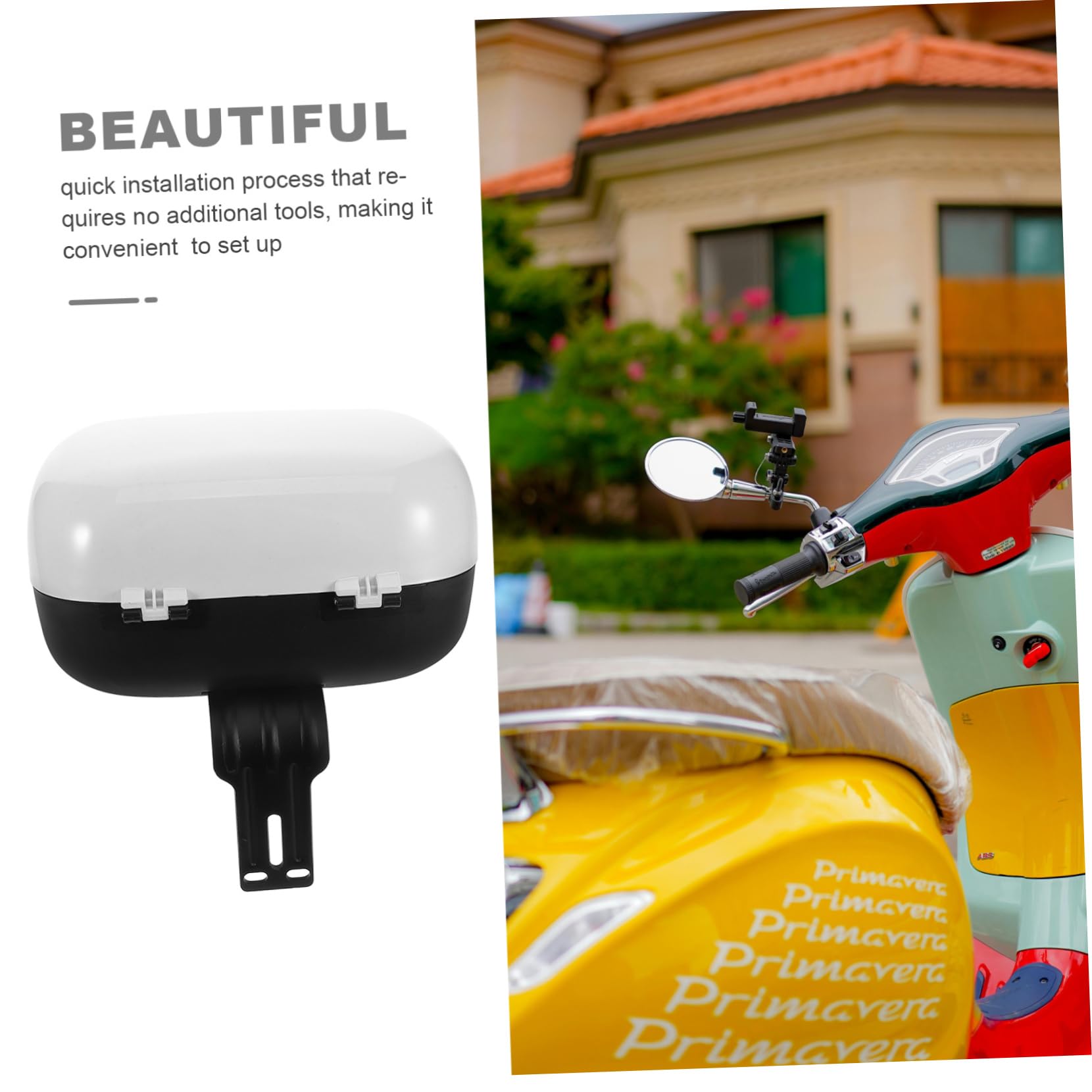 TOPBATHY Coffre Arrière De Blanc Coffre Étanche pour Scooter Électrique Top Case avec Capacité De Rangement